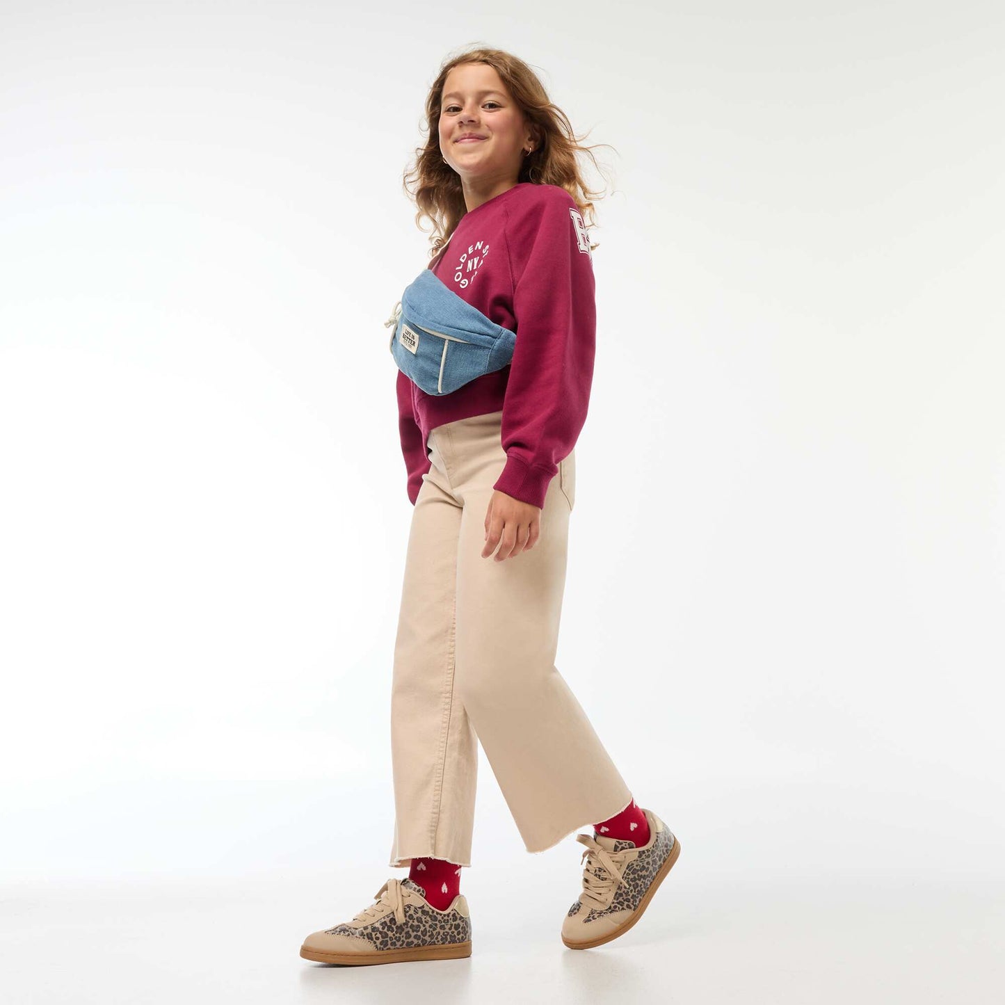 Sweat en molleton avec imprimé ROUGE
