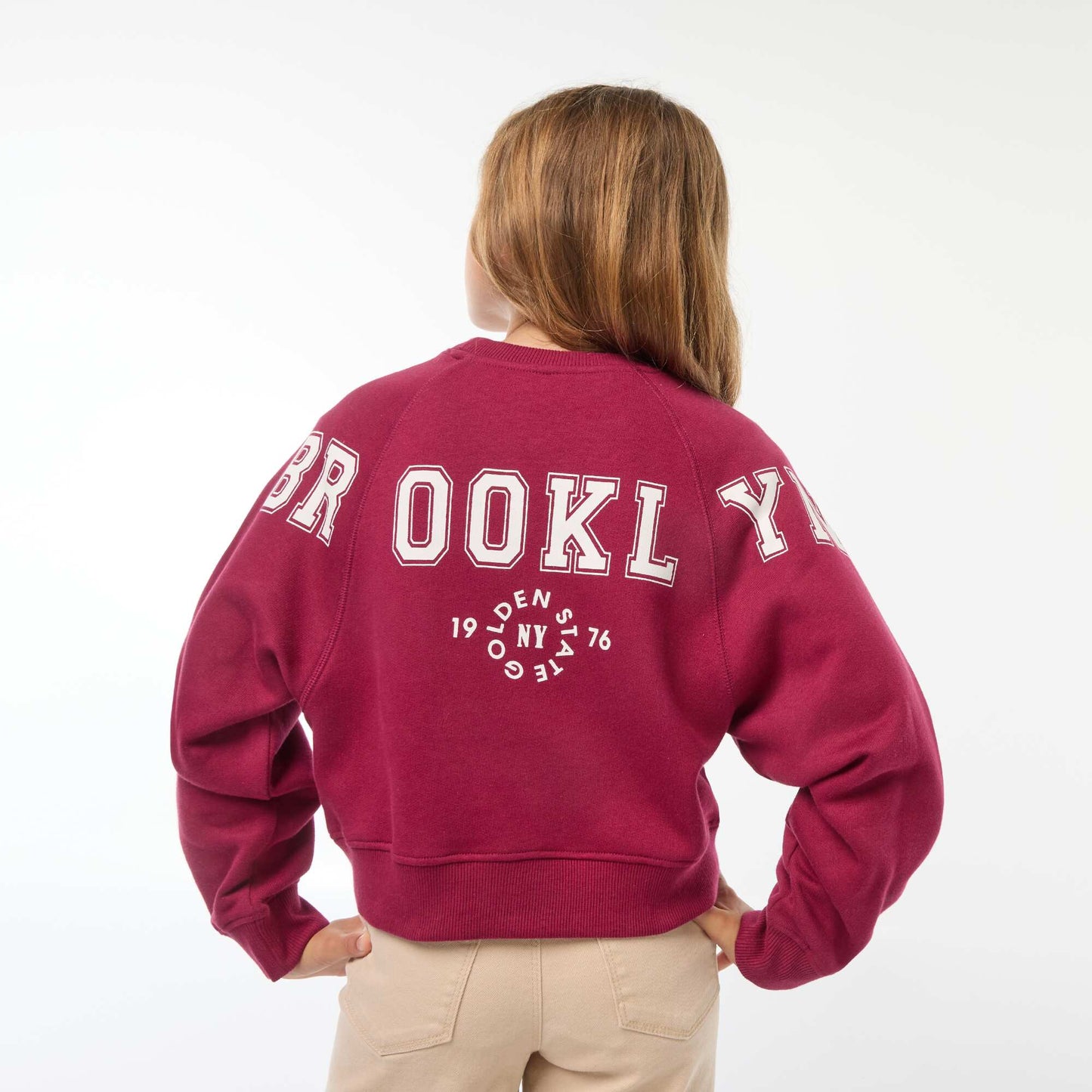 Sweat en molleton avec imprimé ROUGE
