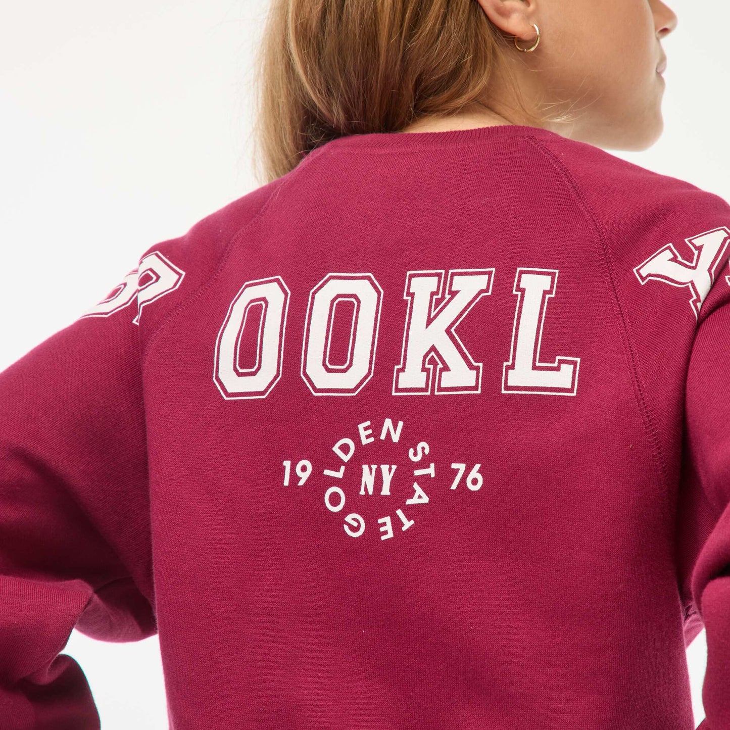 Sweat en molleton avec imprimé ROUGE