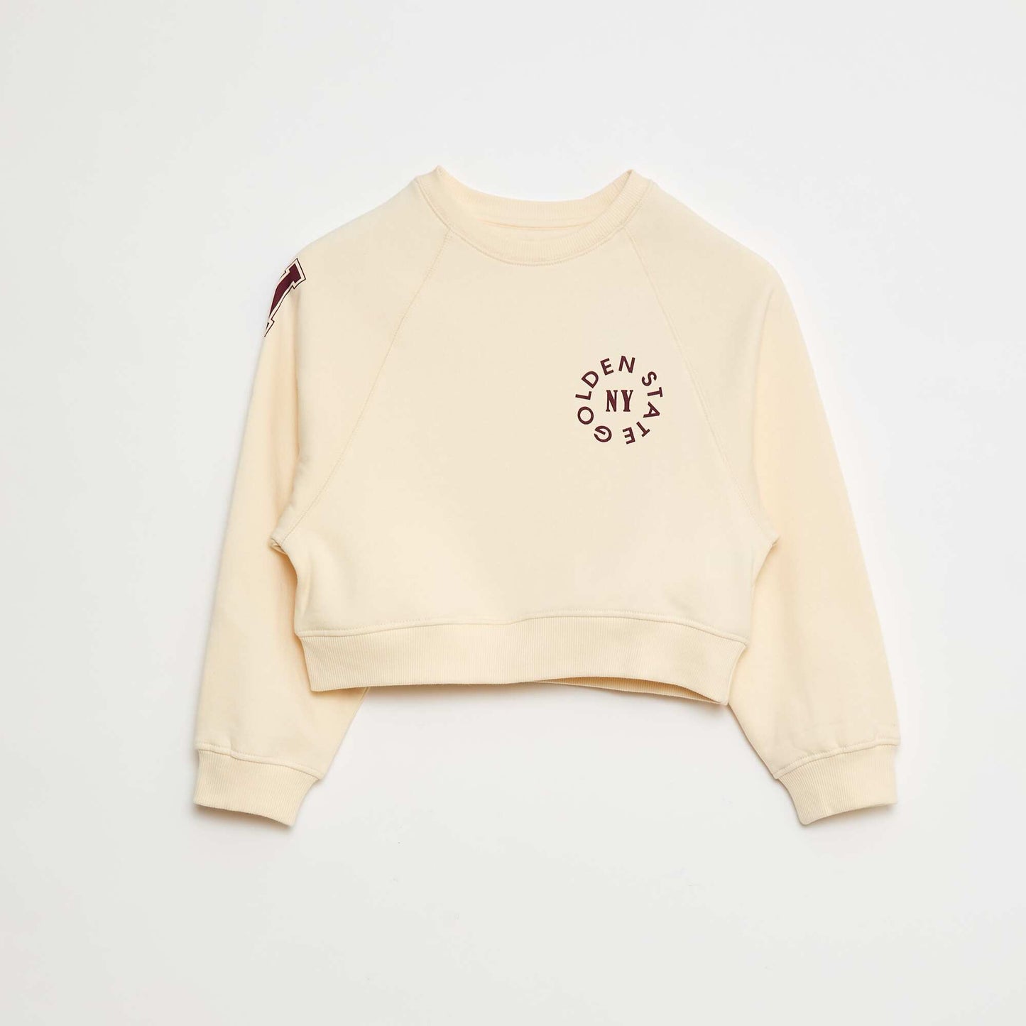 Sweat en molleton avec imprimé BEIGE