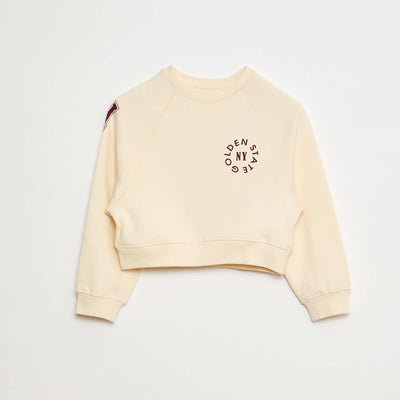 Sweat en molleton avec imprimé BEIGE