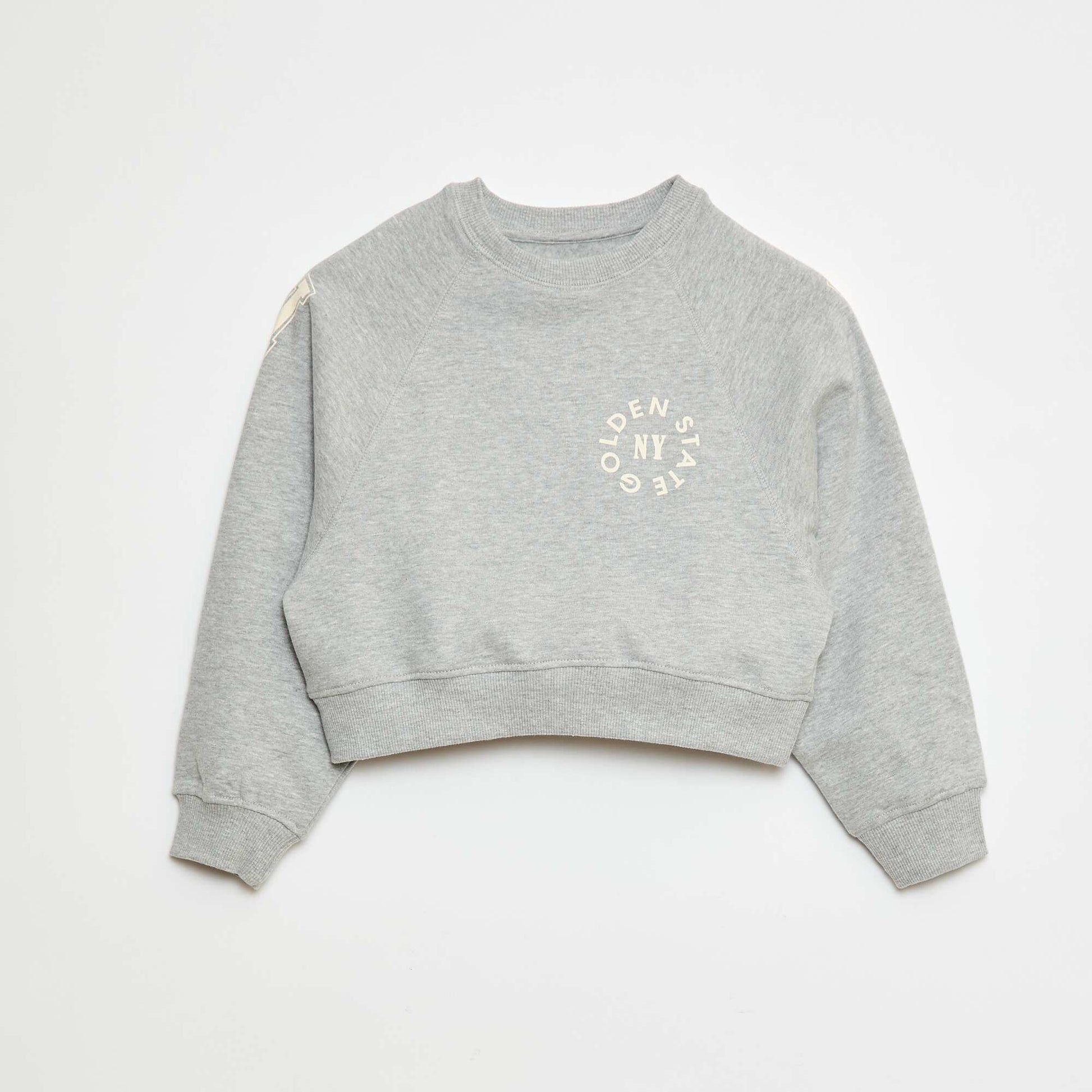 Sweat en molleton avec imprimé GRIS