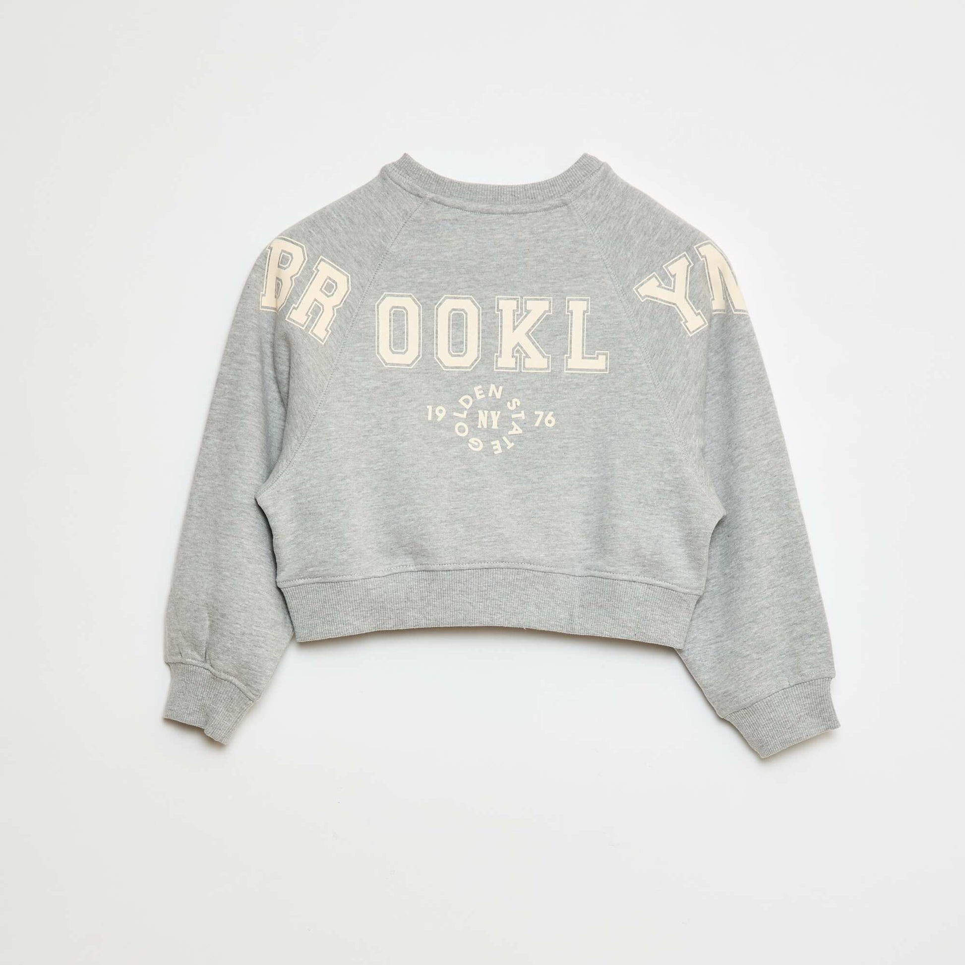 Sweat en molleton avec imprimé GRIS
