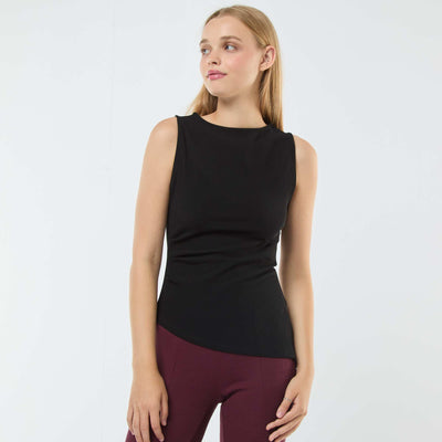 Débardeur sans manches asymétrique NOIR