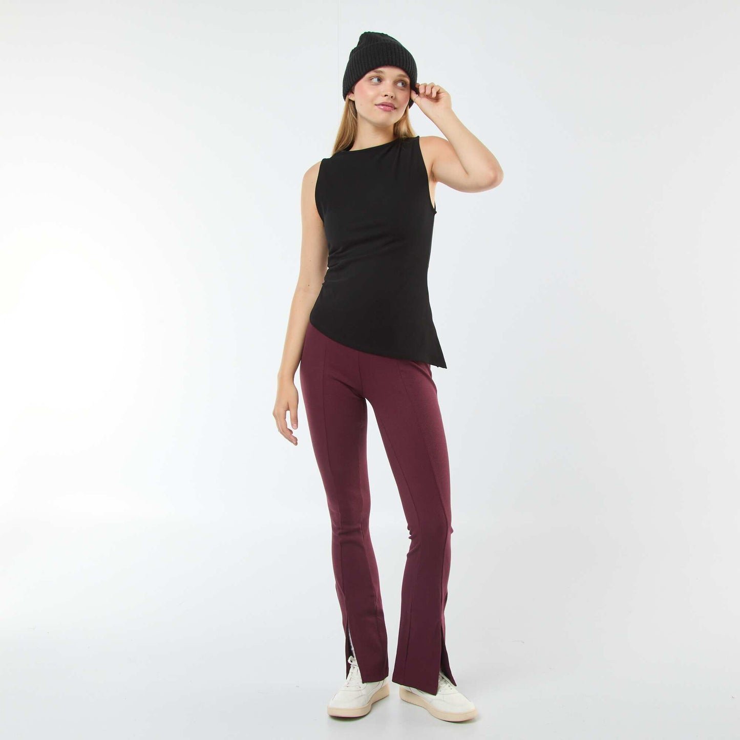 Débardeur sans manches asymétrique NOIR