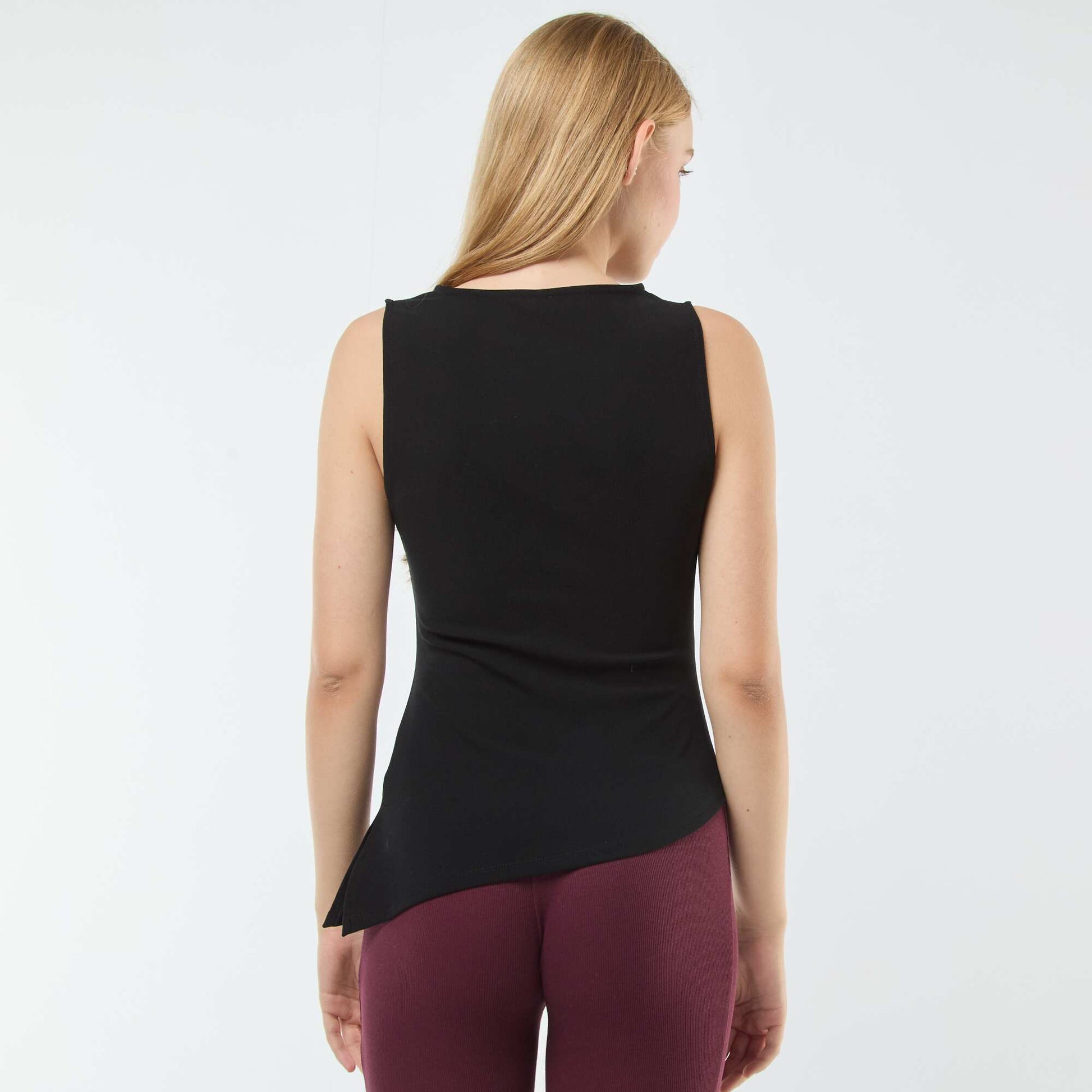 Débardeur sans manches asymétrique NOIR