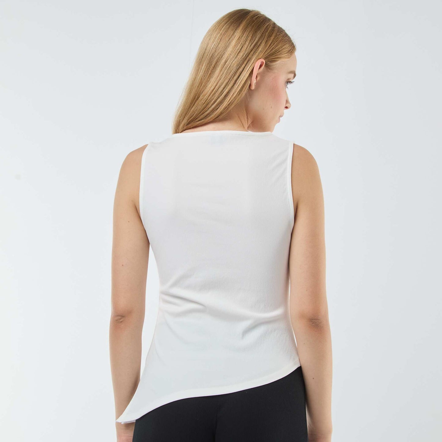 Débardeur sans manches asymétrique BLANC