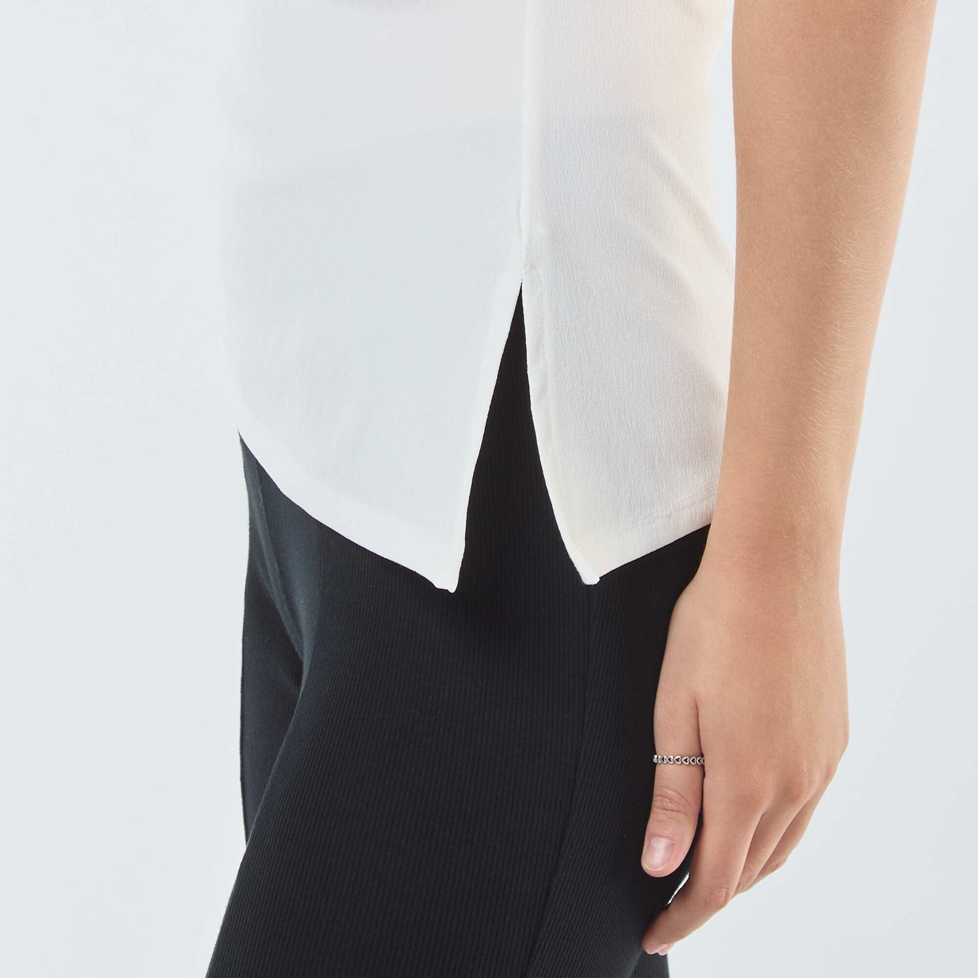 Débardeur sans manches asymétrique BLANC