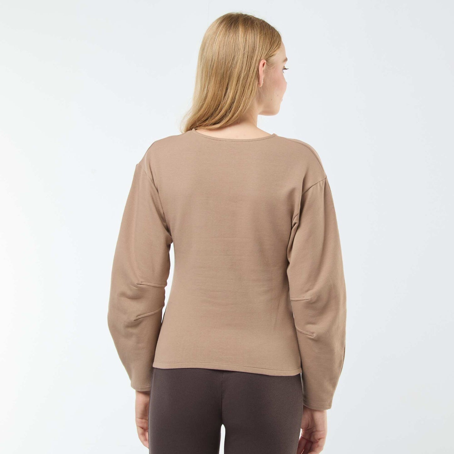 Sweat en molleton à manches longues BEIGE