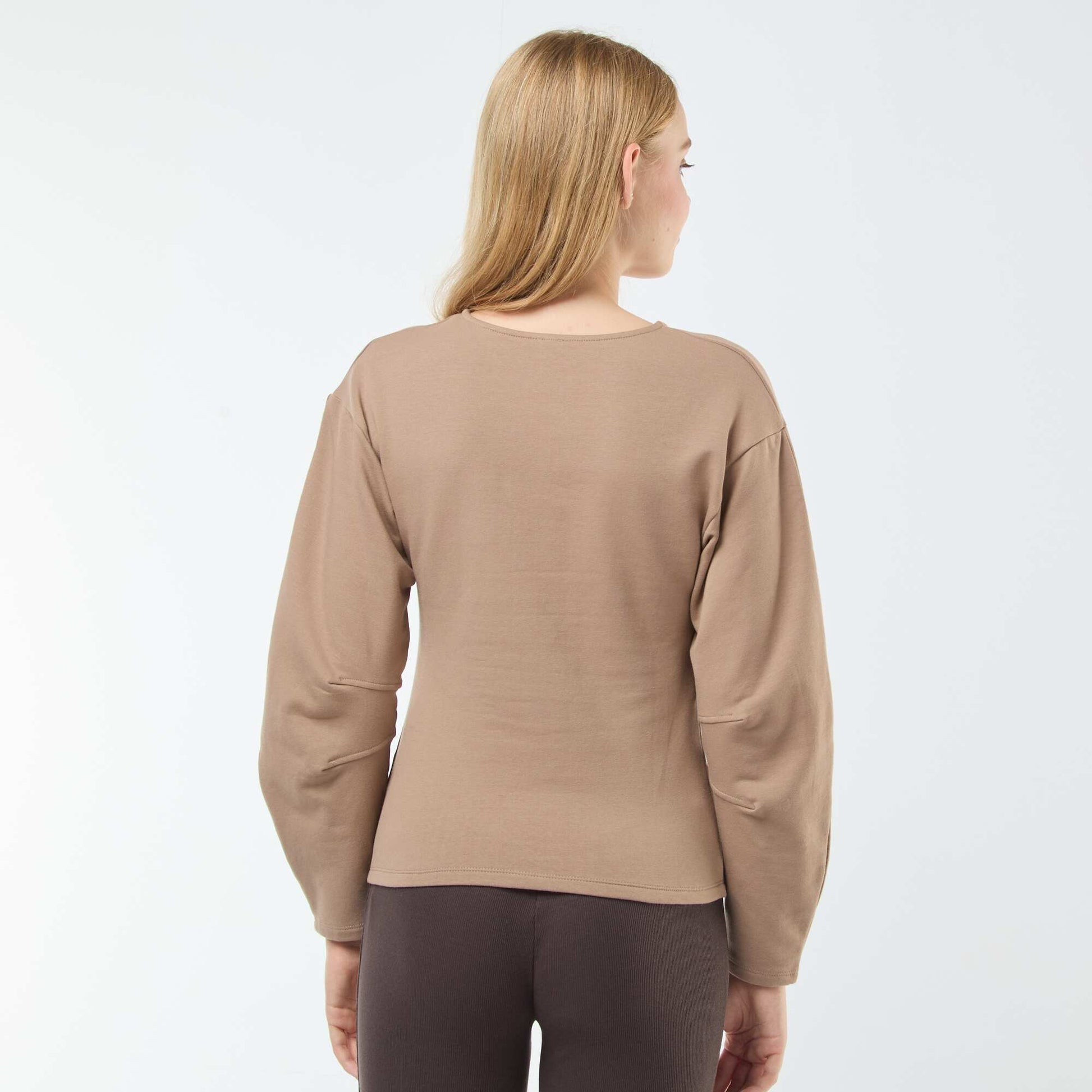 Sweat en molleton à manches longues BEIGE