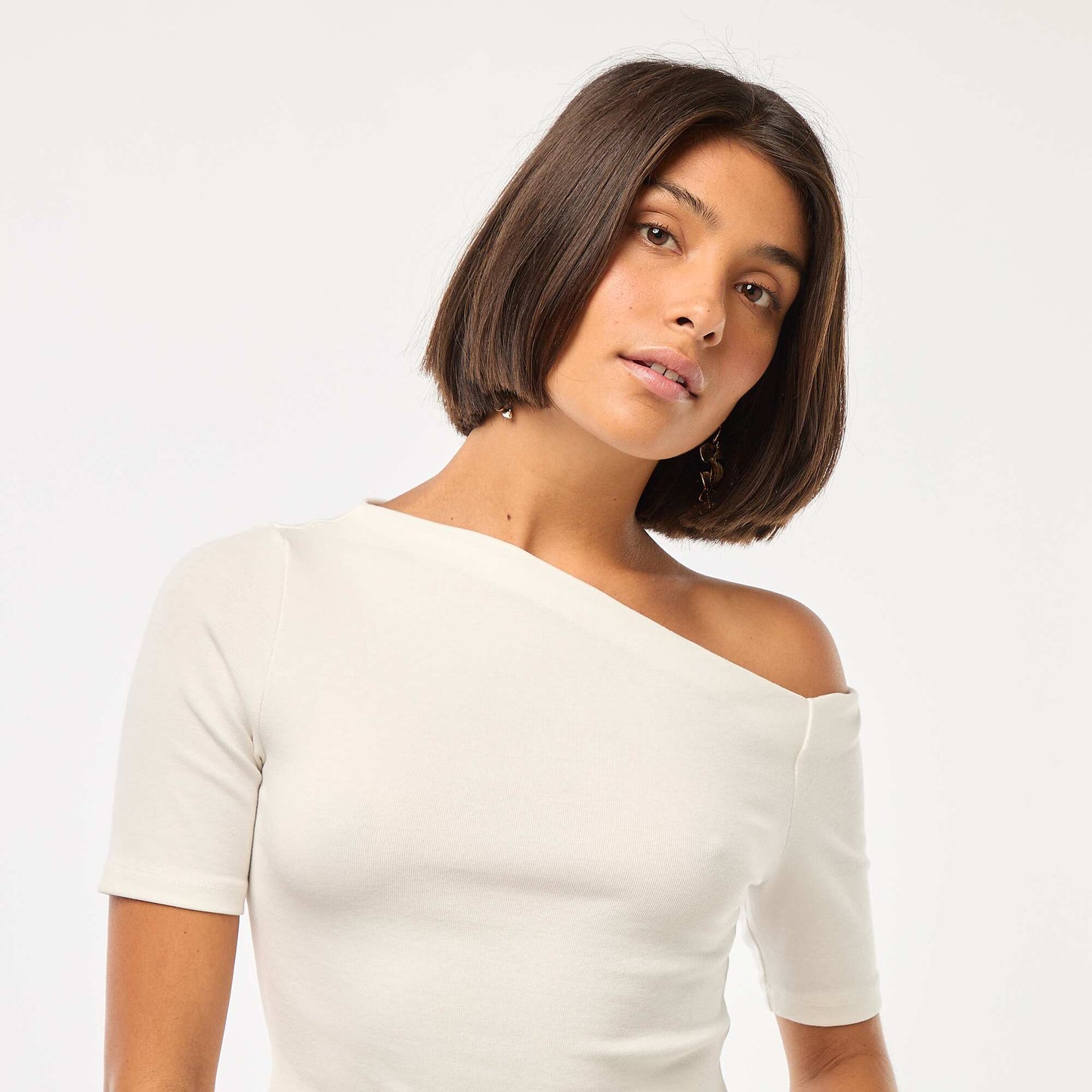 T-shirt col bateau BEIGE