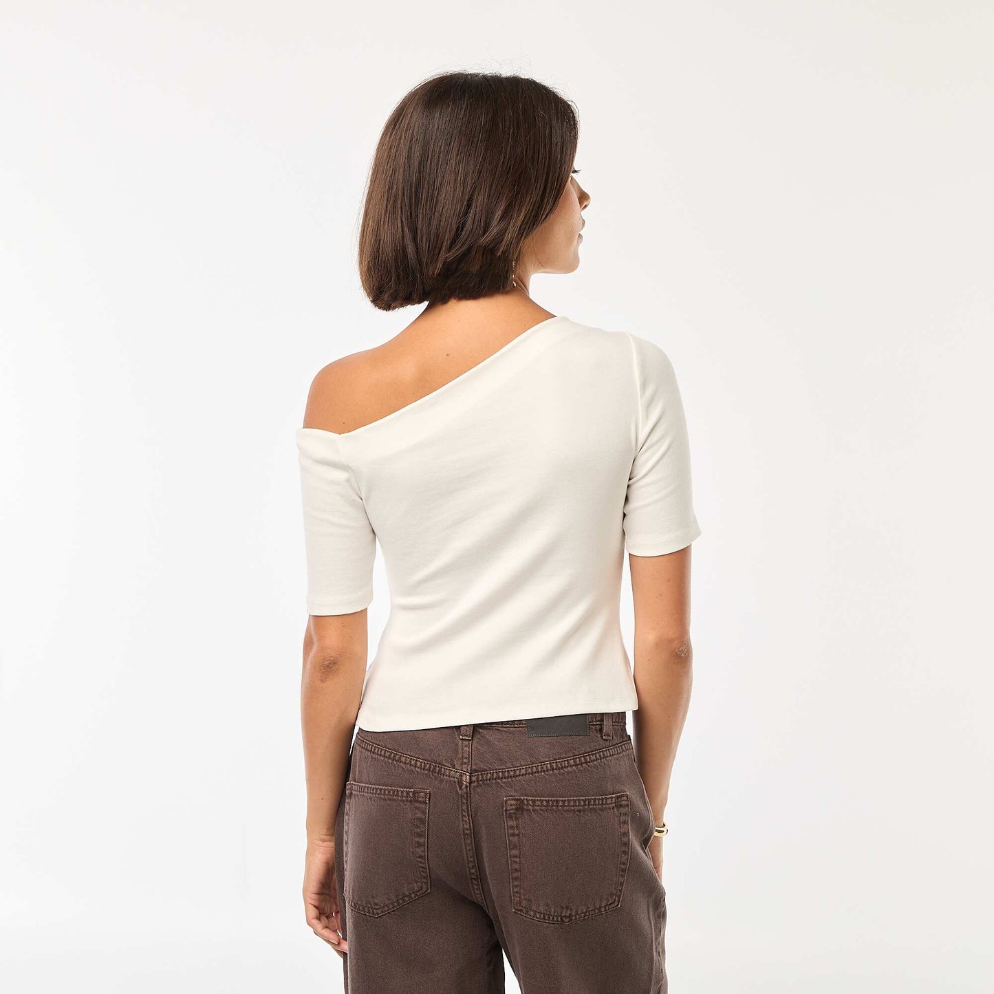 T-shirt col bateau BEIGE