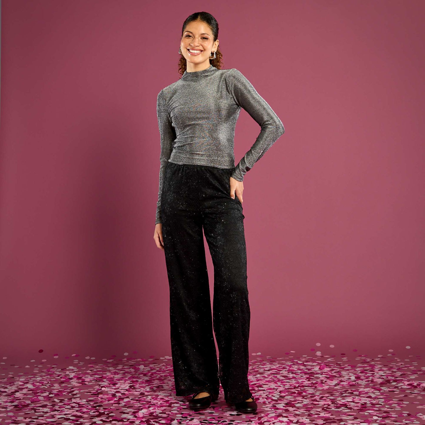 Tee-shirt en maille bisou avec dos échancré GRIS