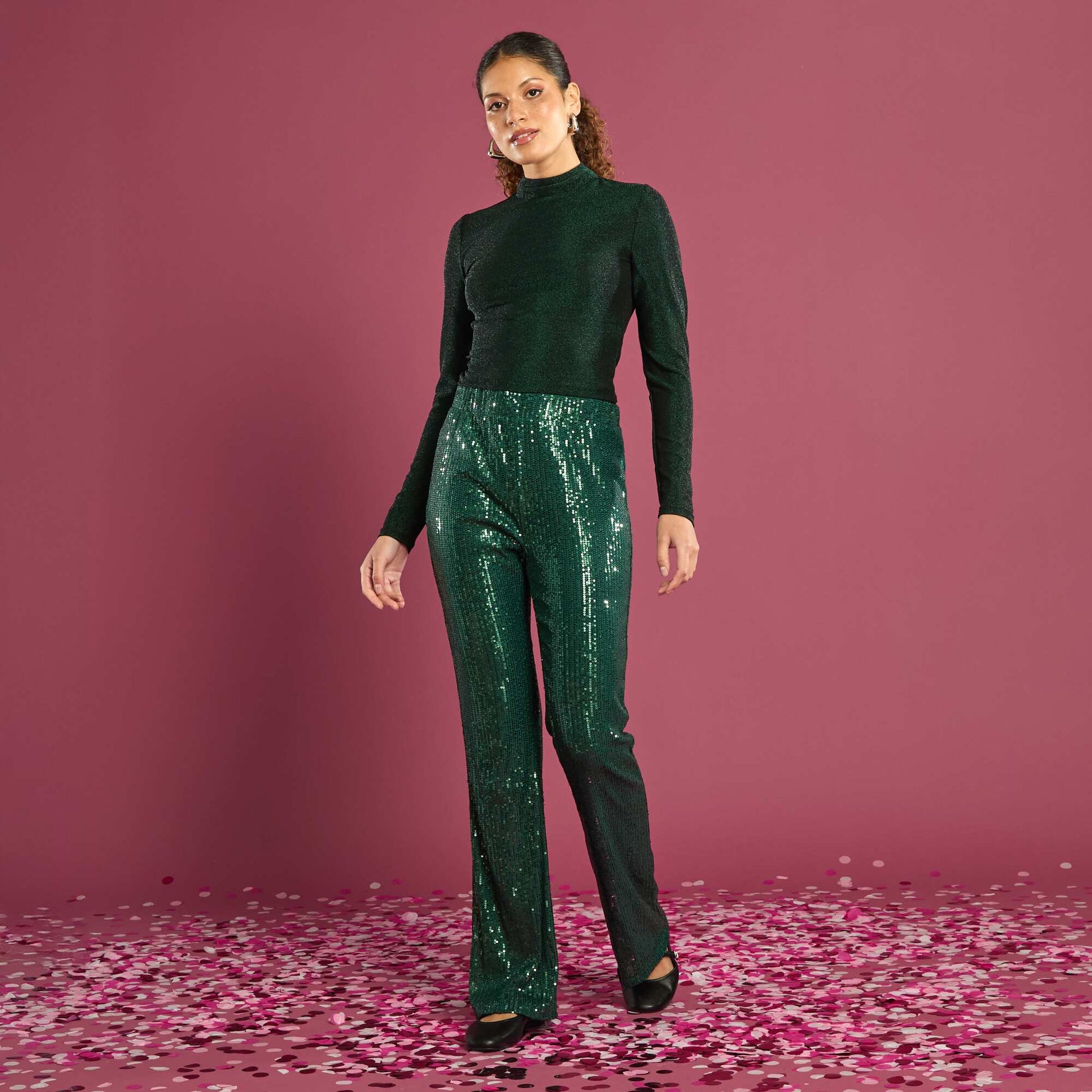 Tee-shirt en maille bisou avec dos échancré VERT