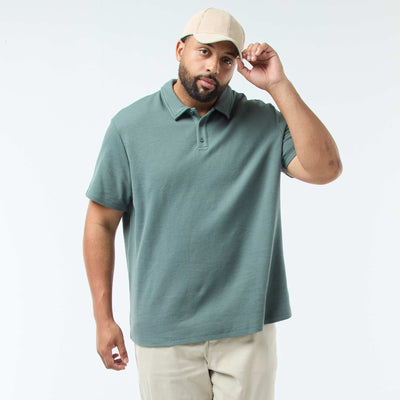 Polo regular en maille relief VERT
