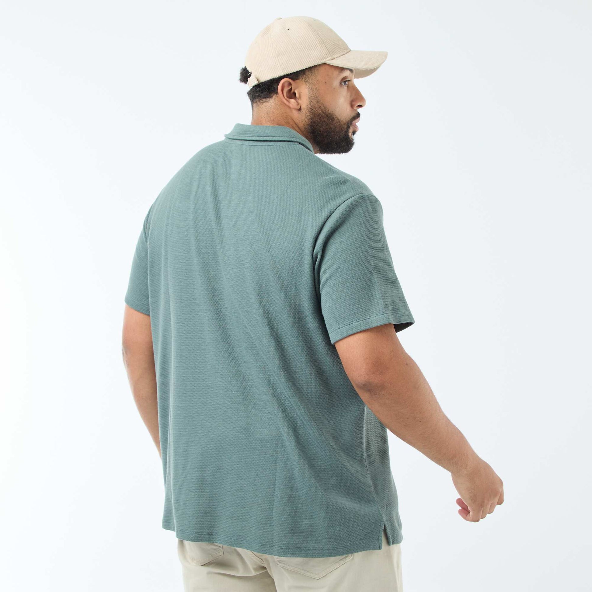 Polo regular en maille relief VERT