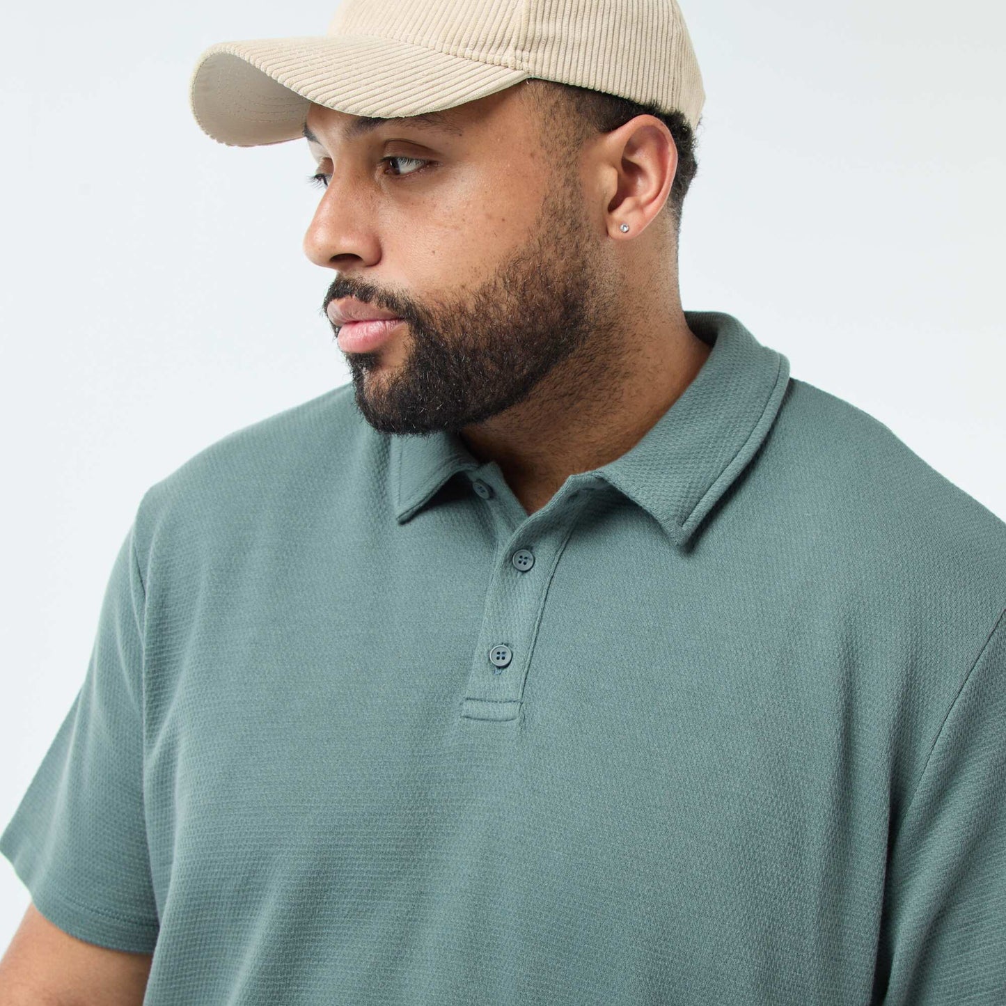 Polo regular en maille relief VERT