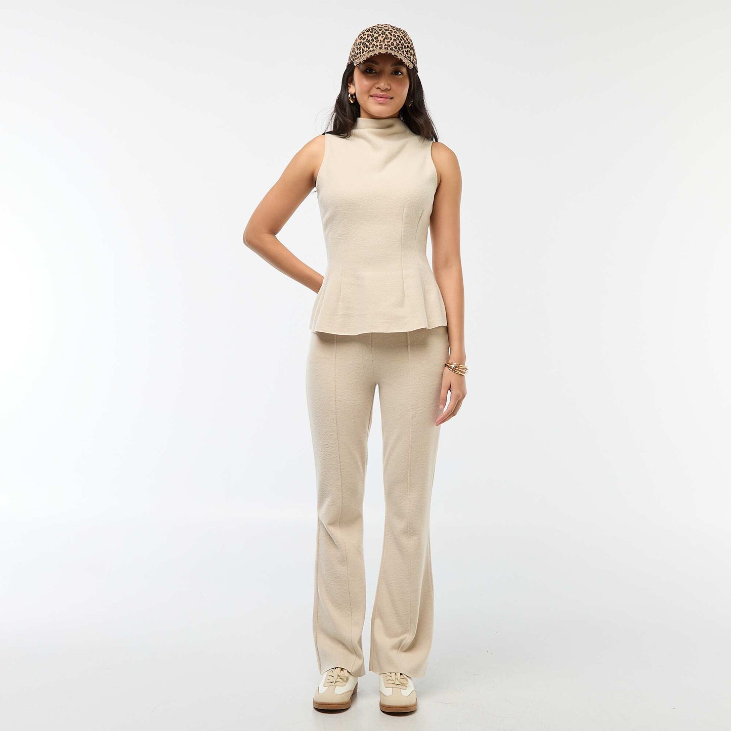 Top cintré en maille doudou BEIGE