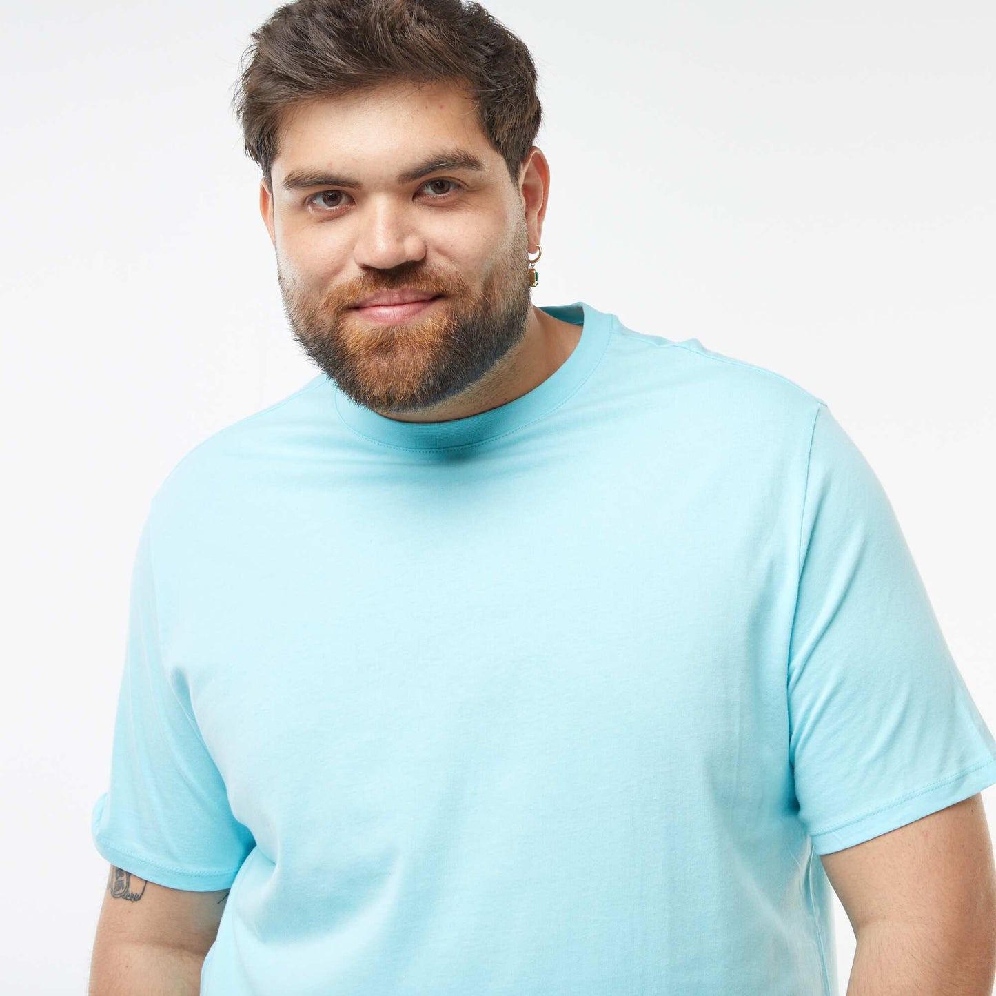 T-shirt uni en maille jersey BLEU