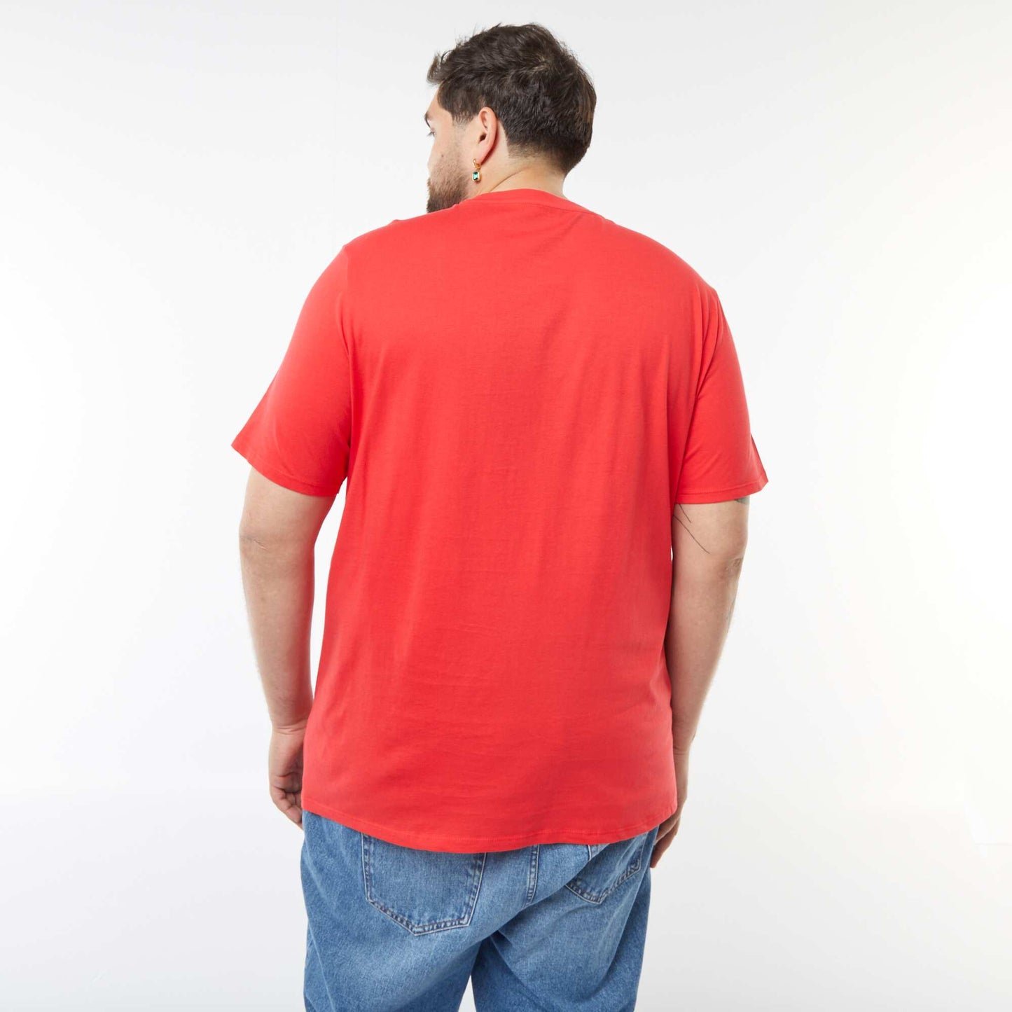 T-shirt uni en maille jersey ROUGE