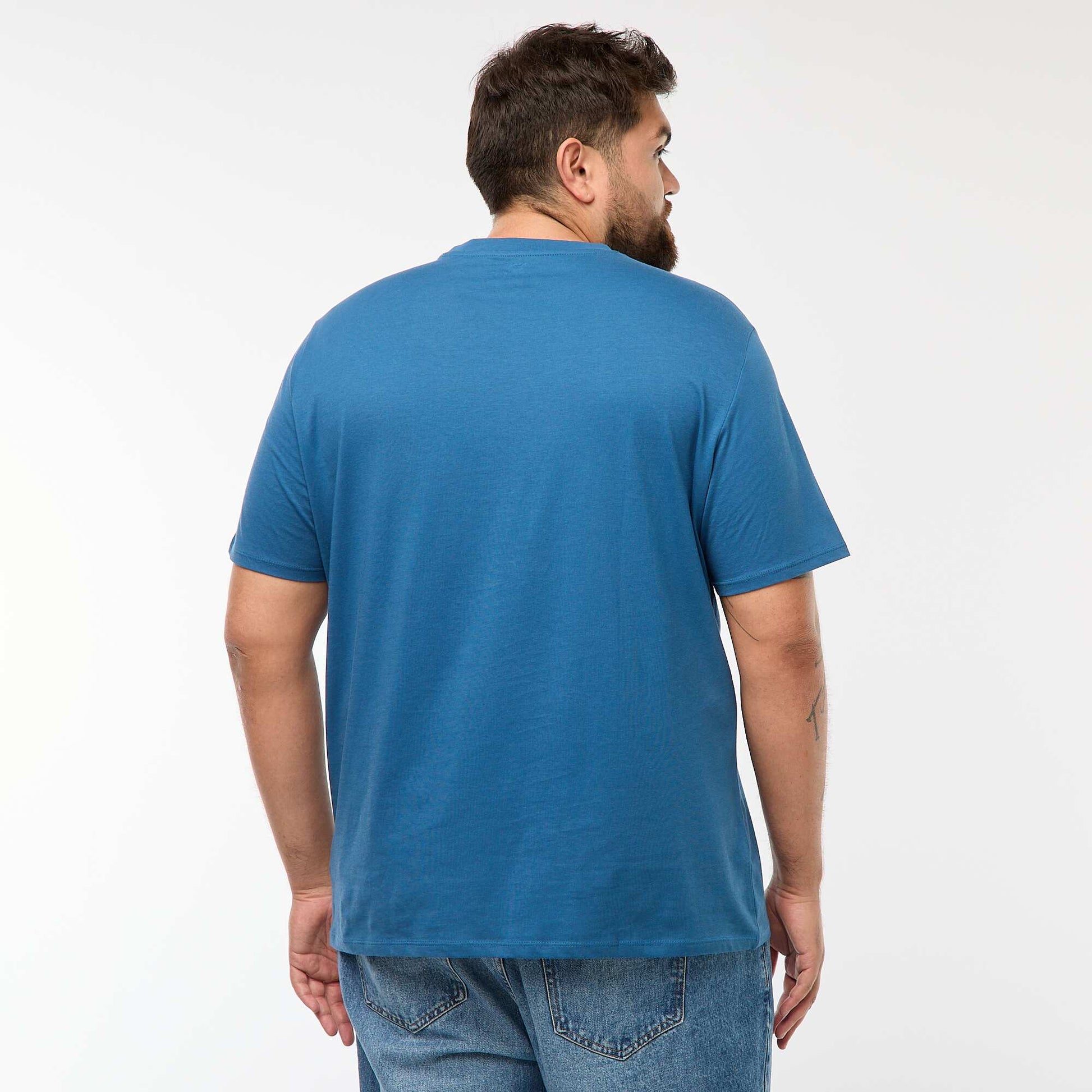 T-shirt uni en maille jersey BLEU