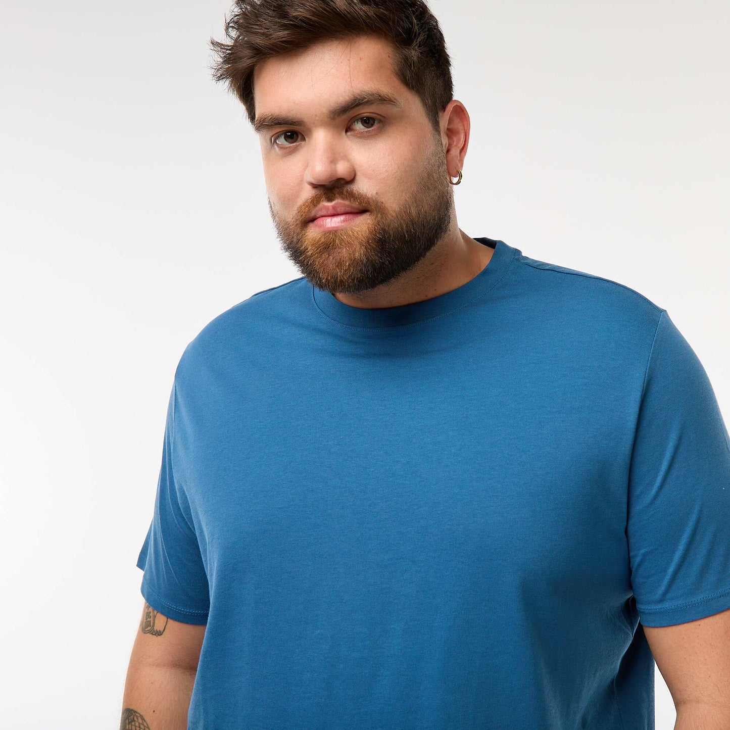 T-shirt uni en maille jersey BLEU
