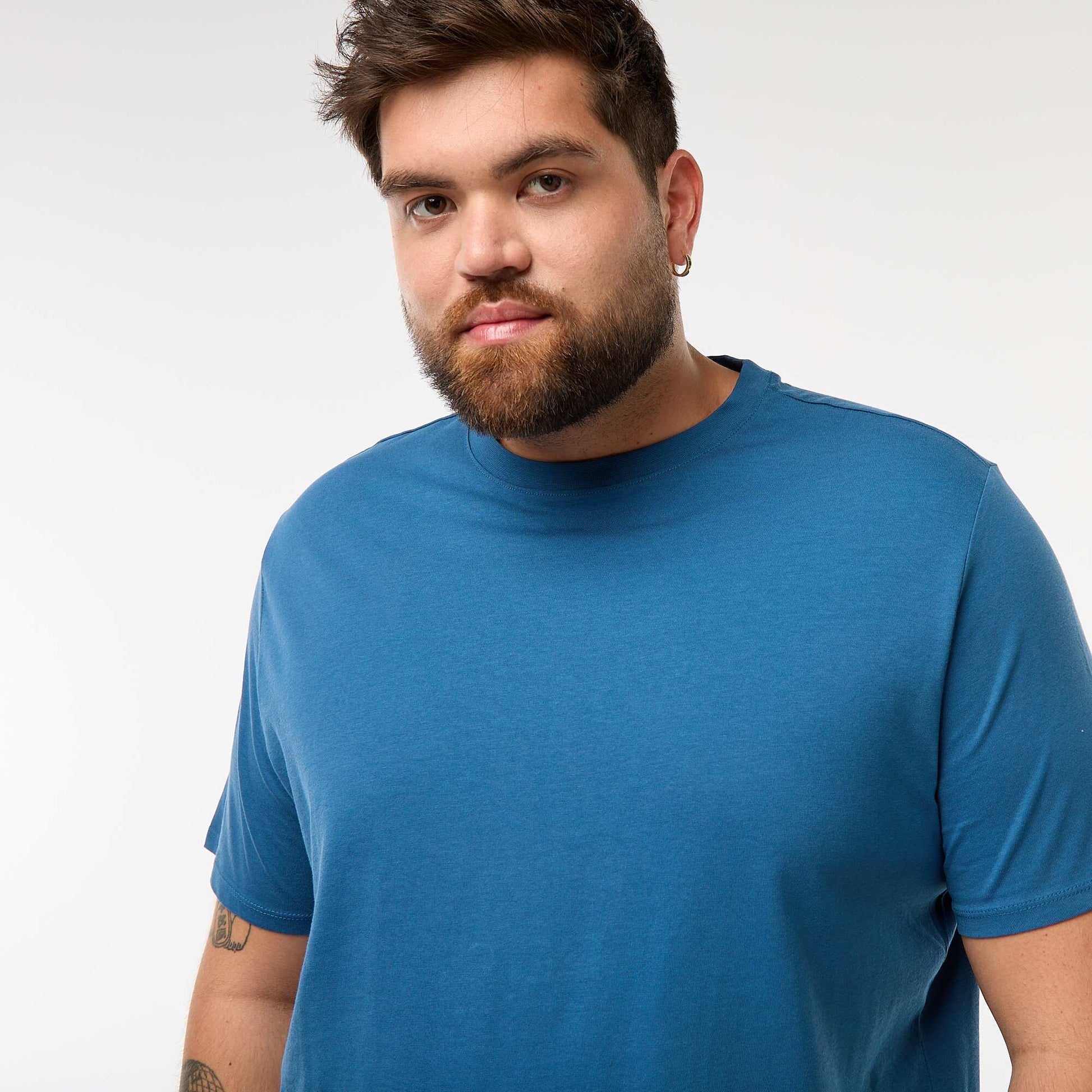 T-shirt uni en maille jersey BLEU