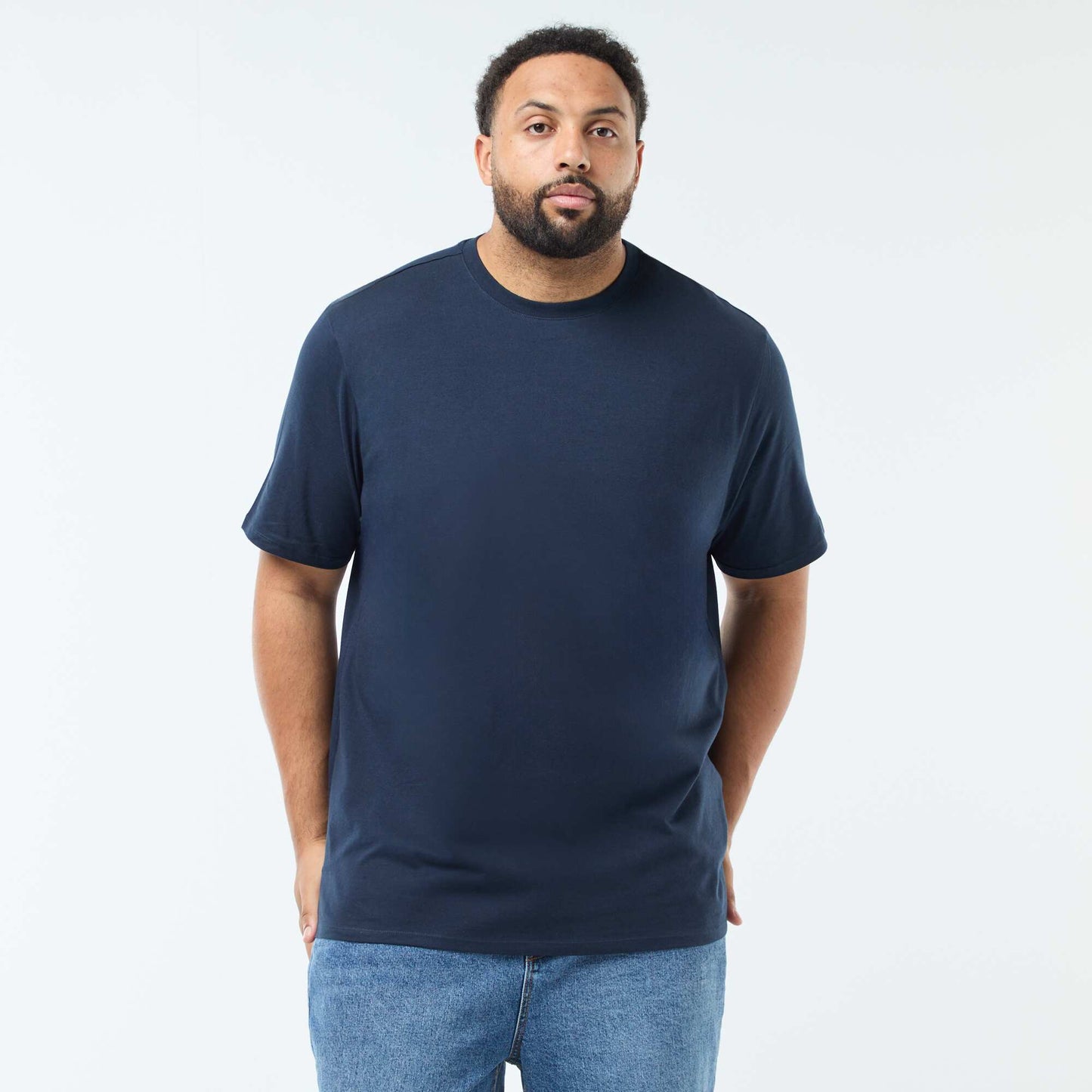 T-shirt uni en maille jersey BLEU