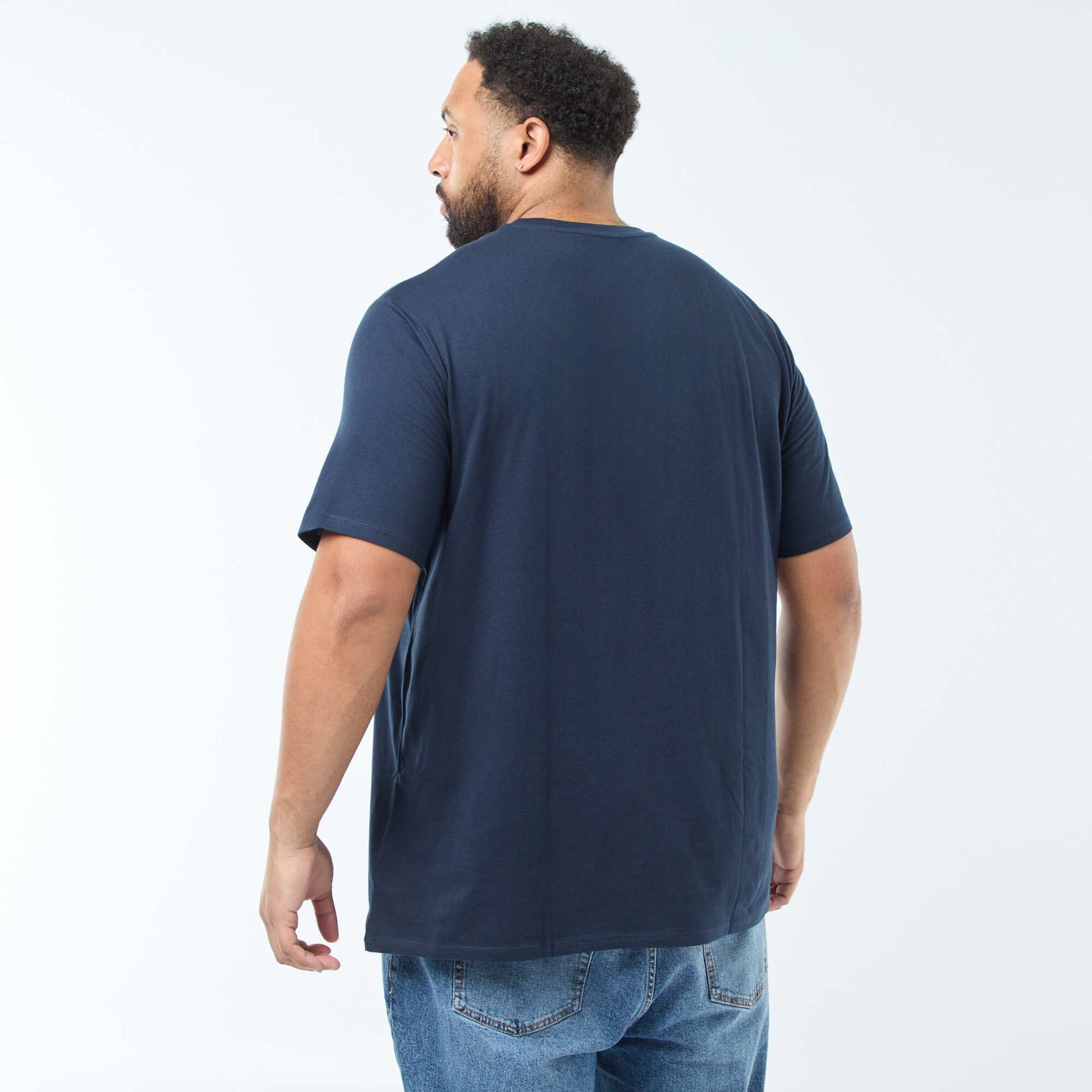 T-shirt uni en maille jersey BLEU