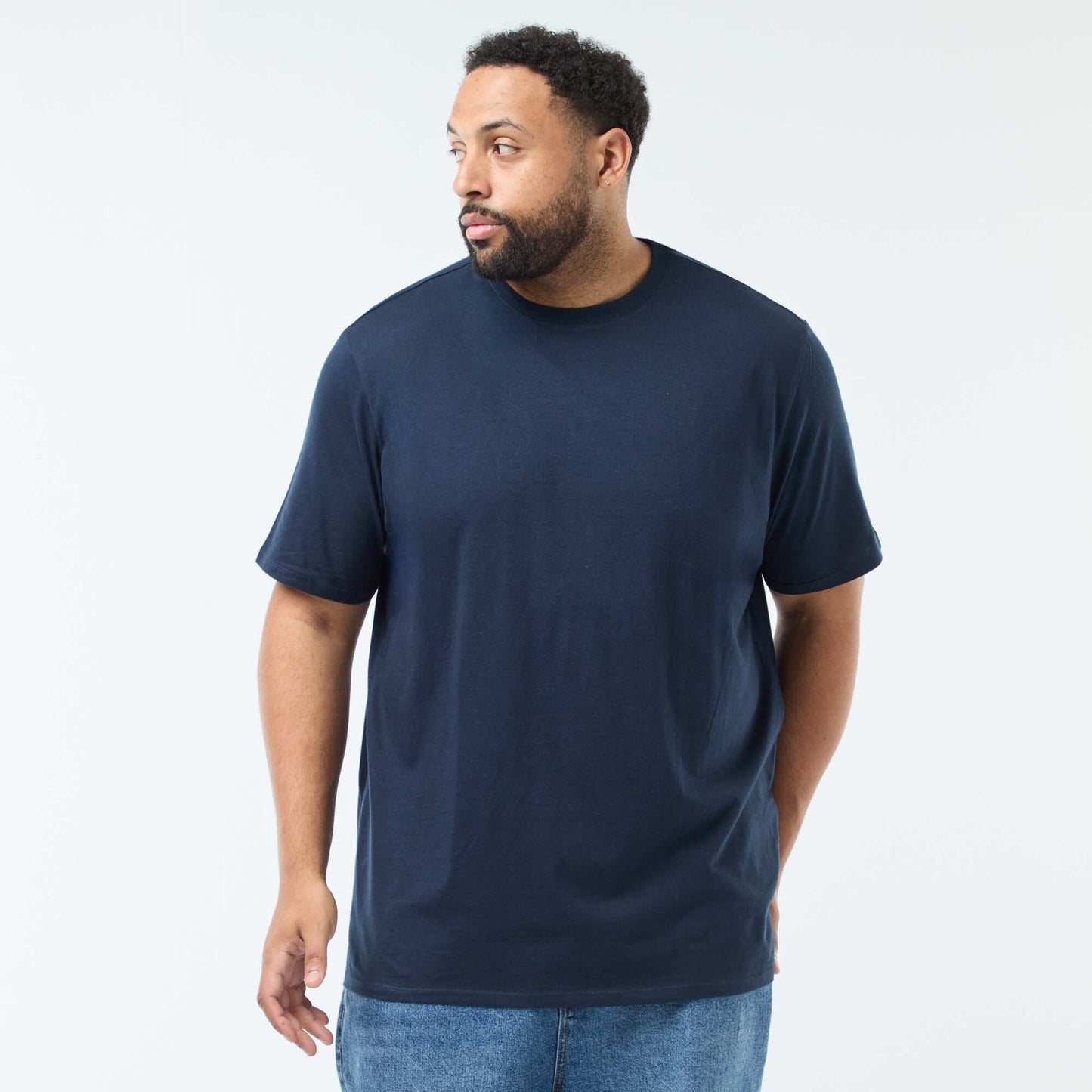 T-shirt uni en maille jersey BLEU