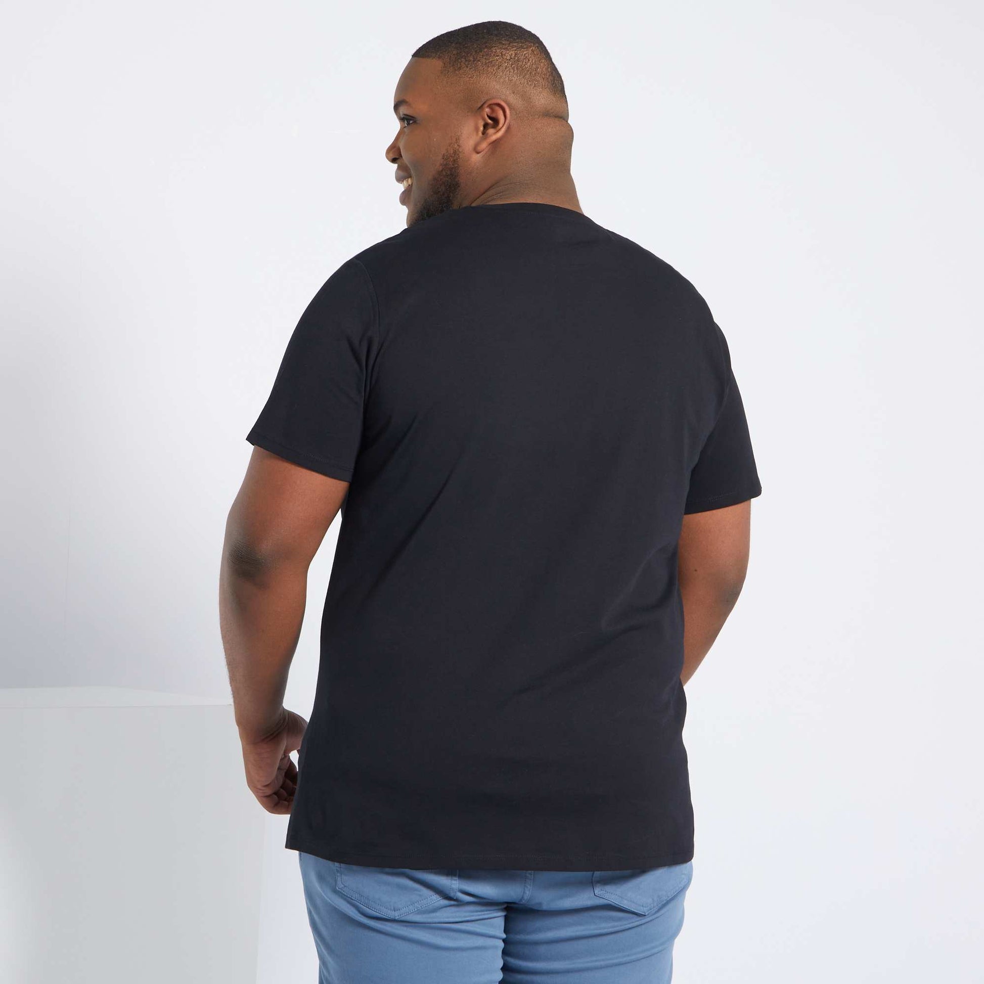 T-shirt uni en maille jersey NOIR