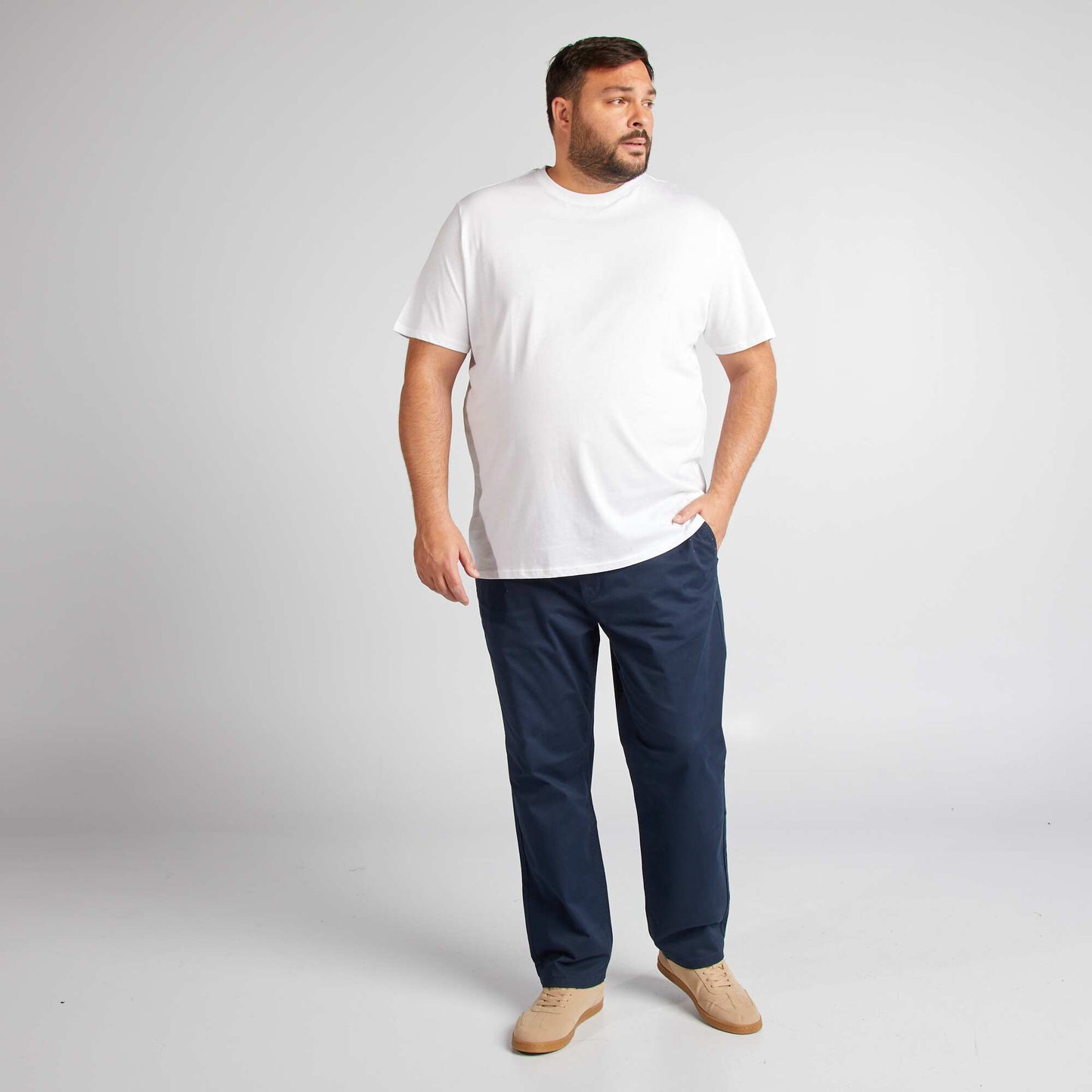 T-shirt uni en maille jersey BLANC