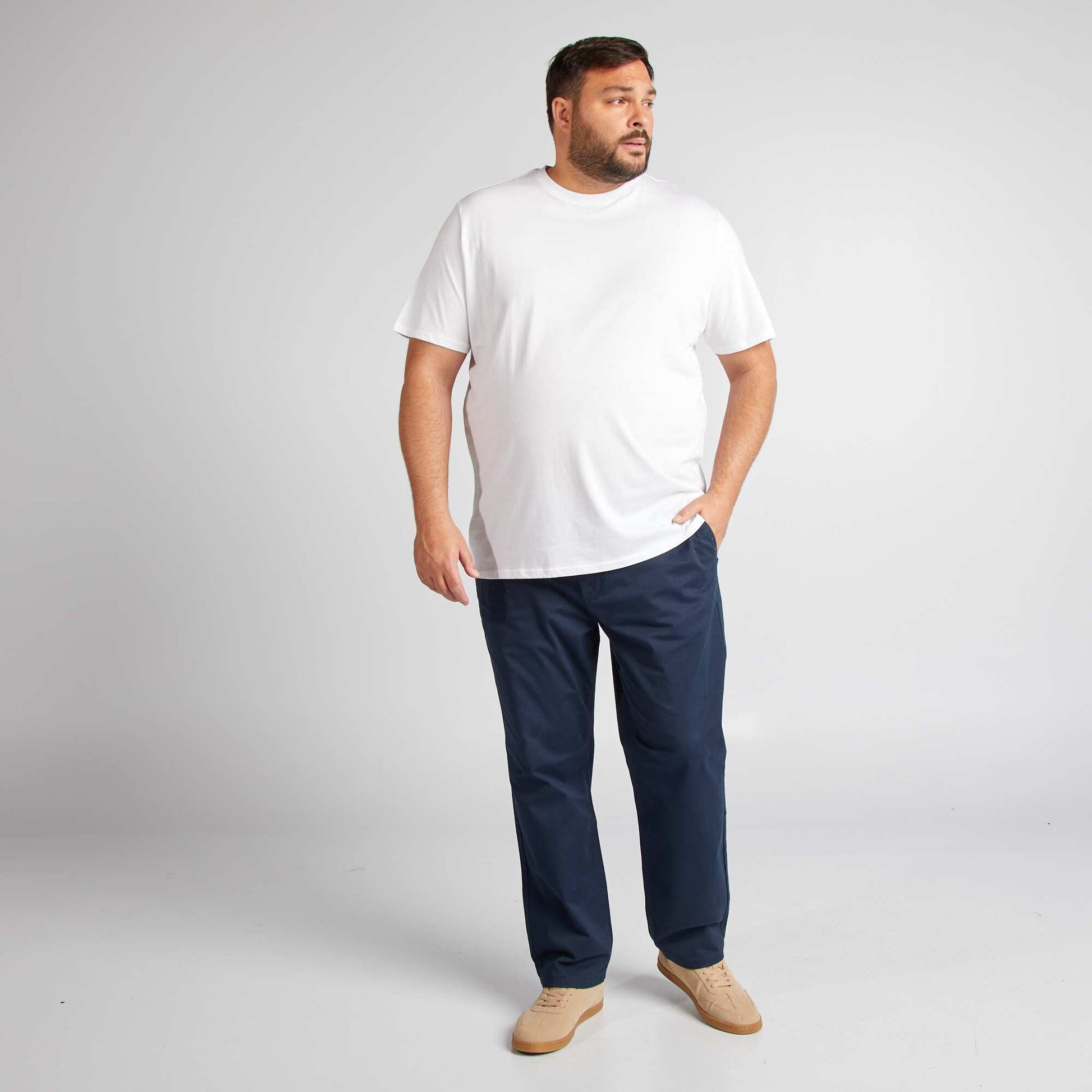 T-shirt uni en maille jersey BLANC