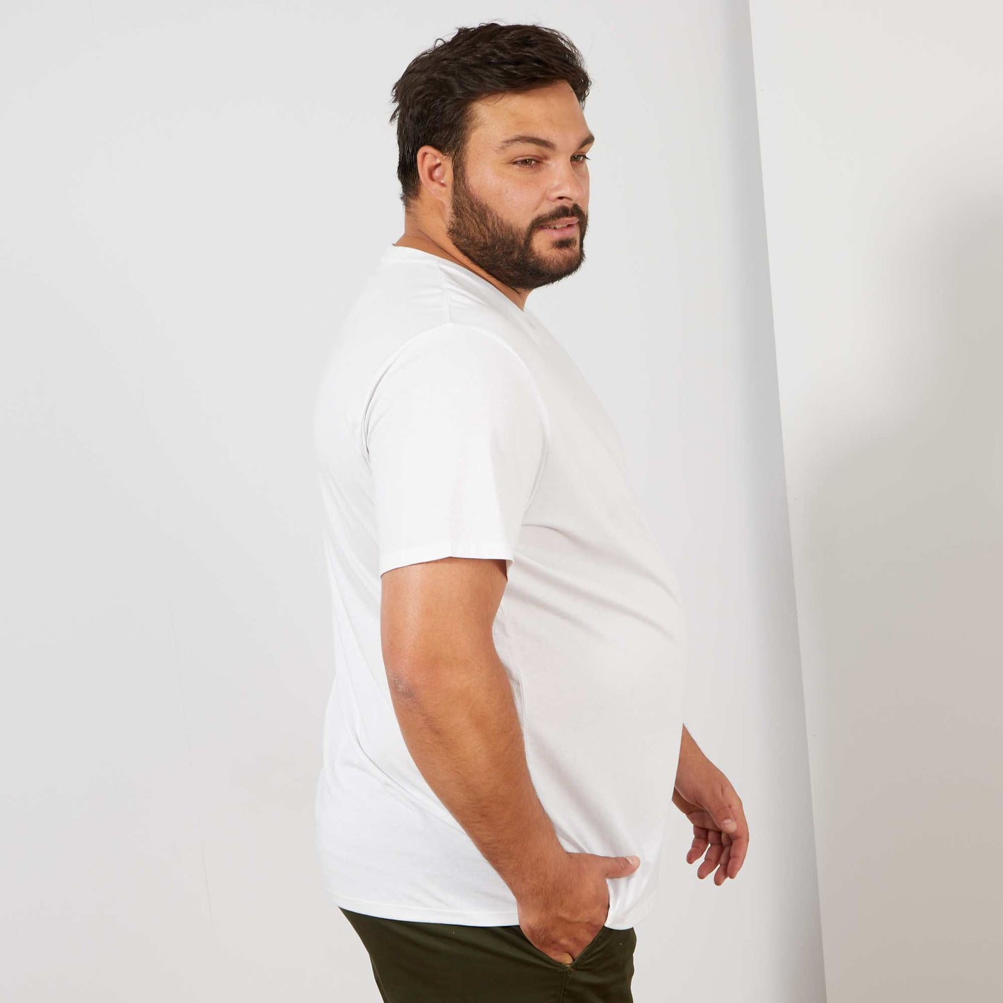 T-shirt uni en maille jersey BLANC