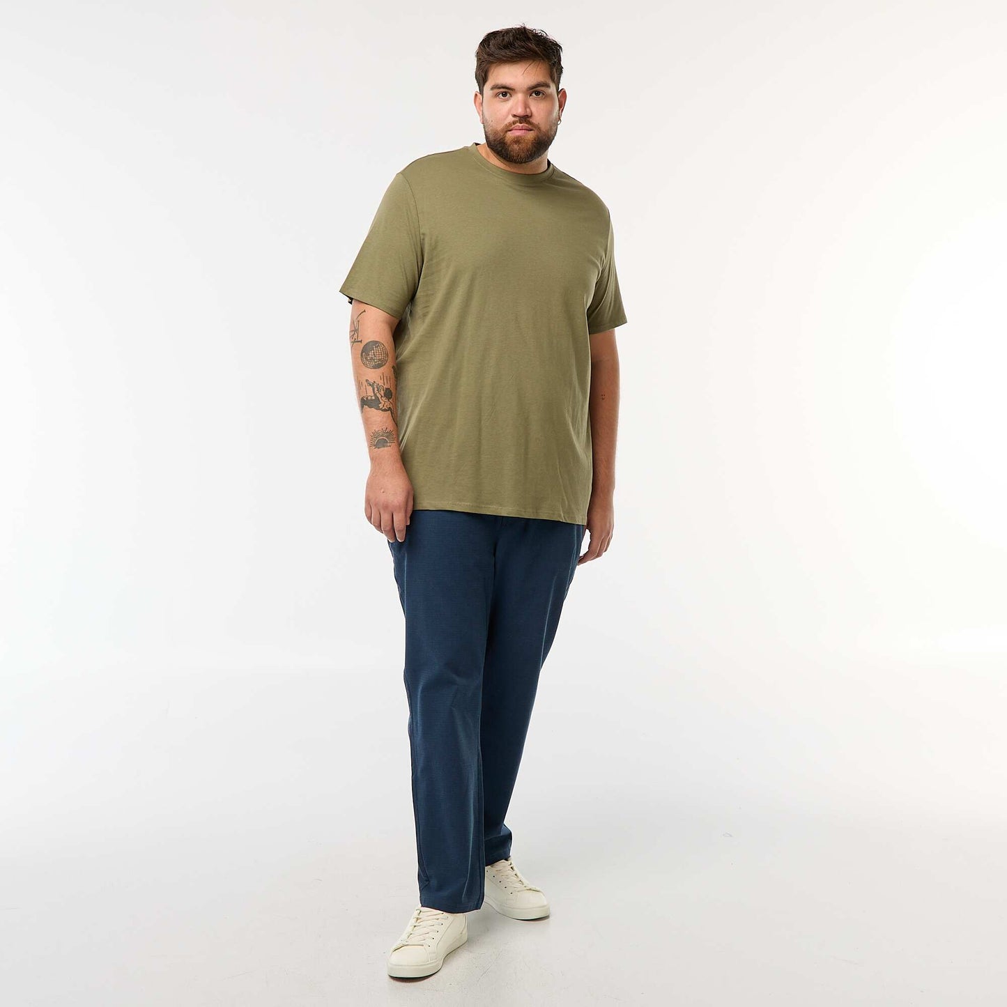 T-shirt uni en maille jersey KAKI