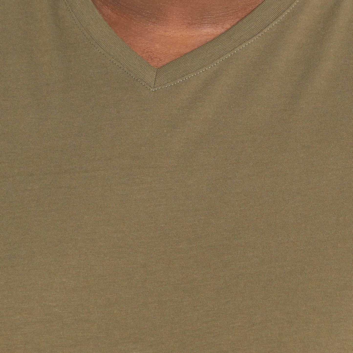 T-shirt en jersey à col V KAKI