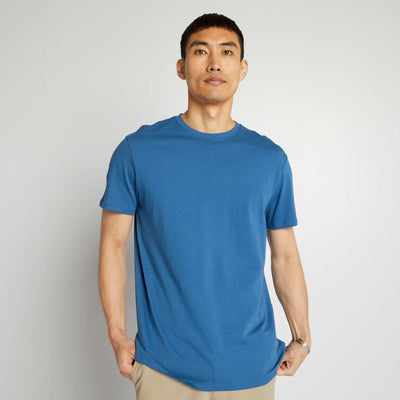 T-shirt droit en jersey uni BLEU