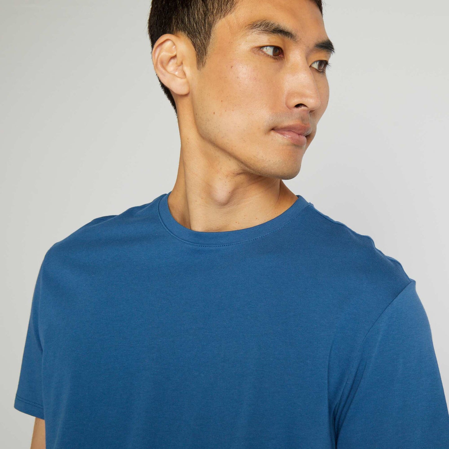 T-shirt droit en jersey uni BLEU