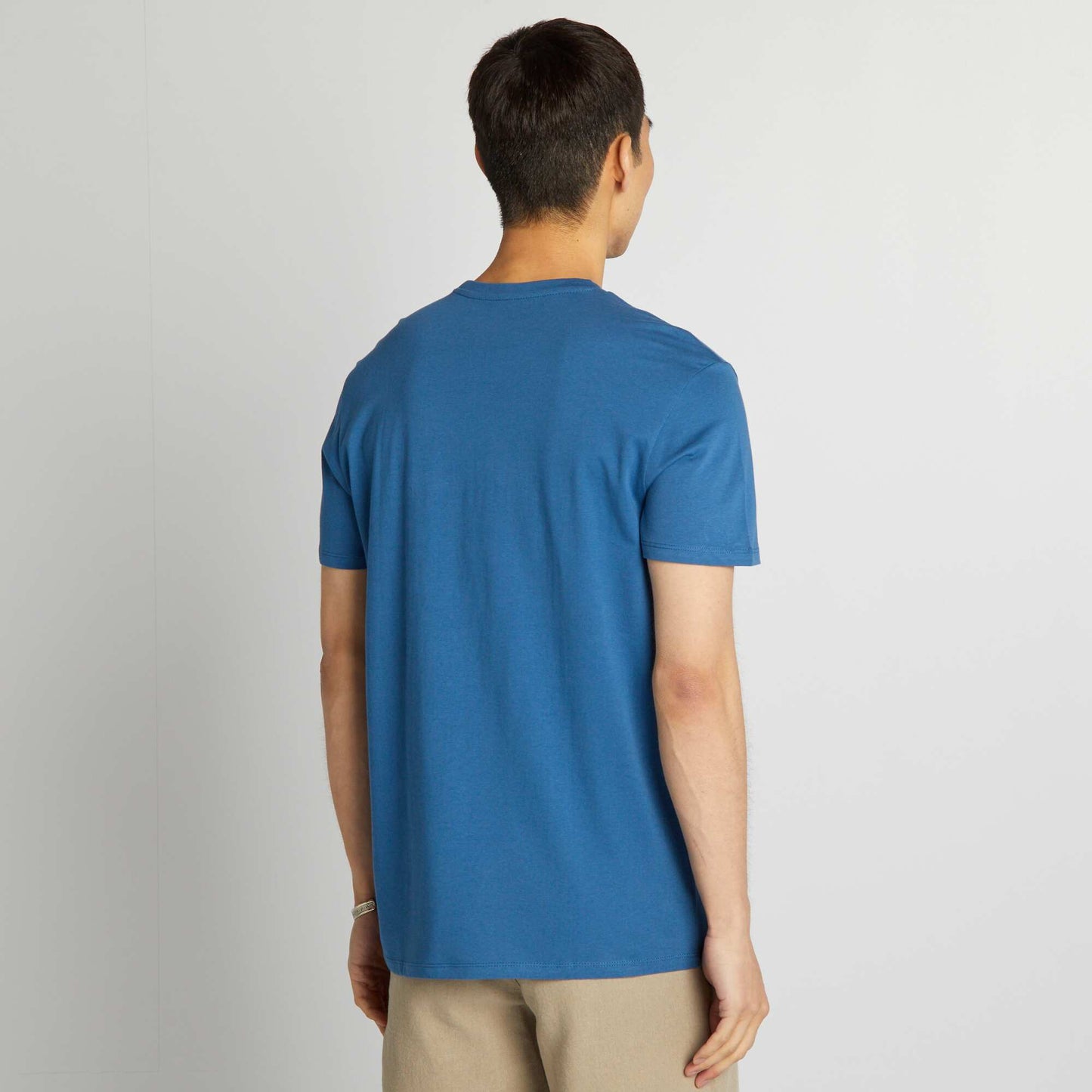 T-shirt droit en jersey uni BLEU