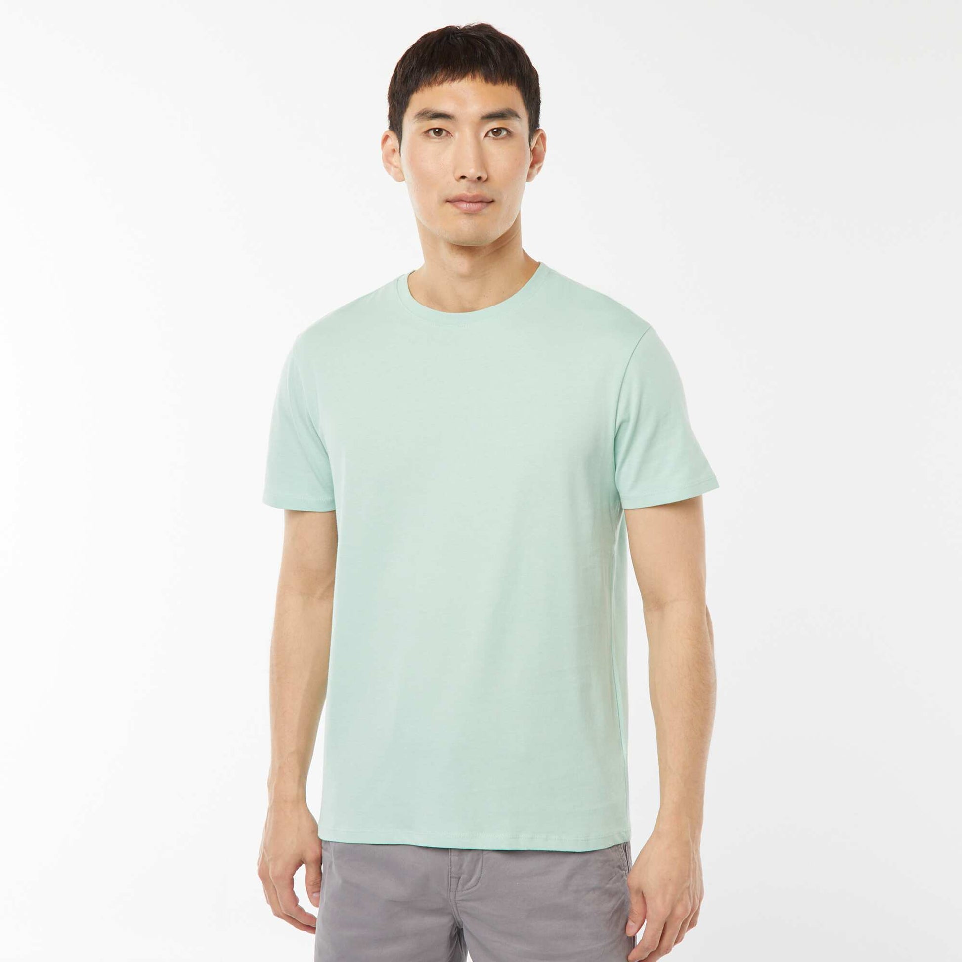 T-shirt droit en jersey uni VERT