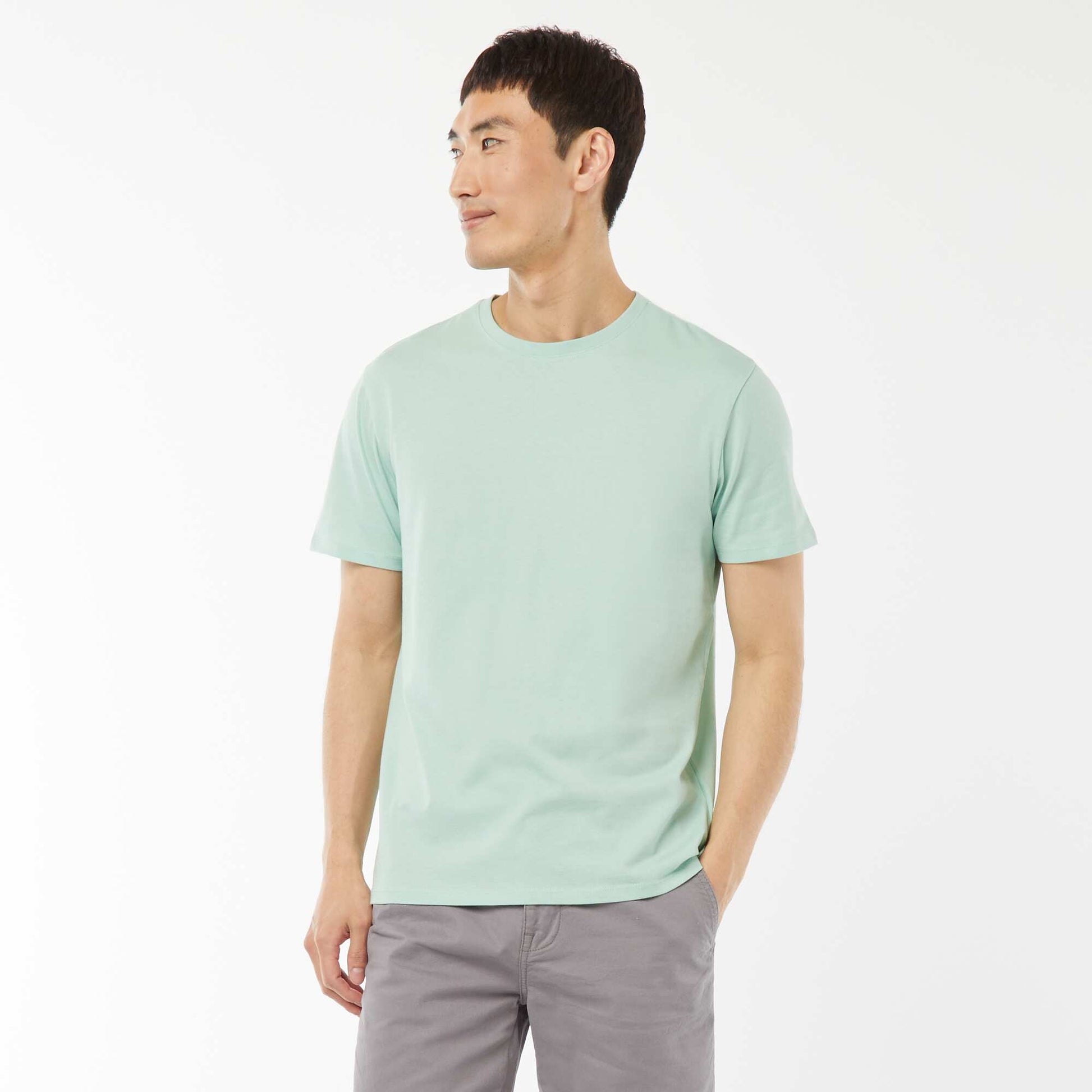 T-shirt droit en jersey uni VERT