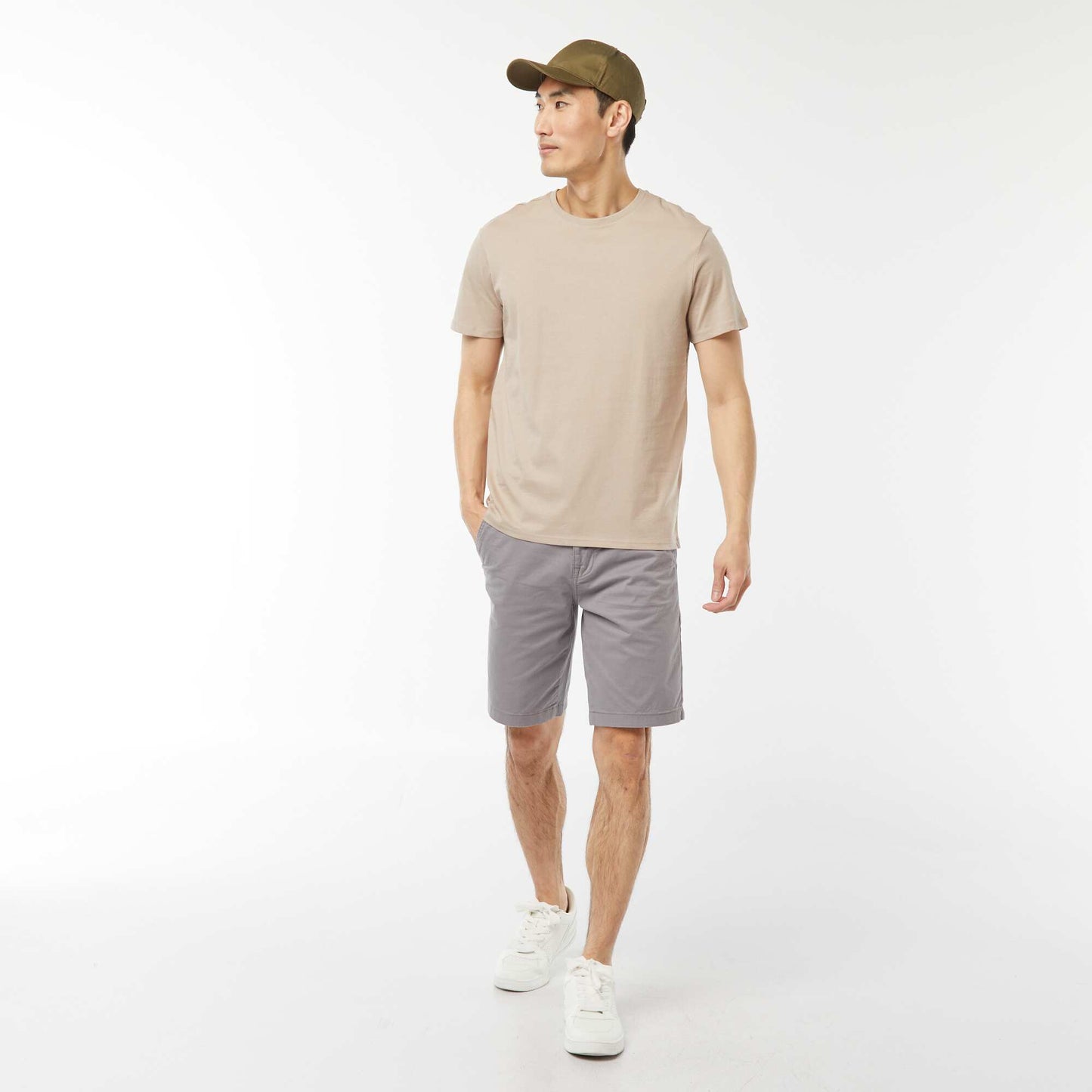 T-shirt droit en jersey uni BEIGE
