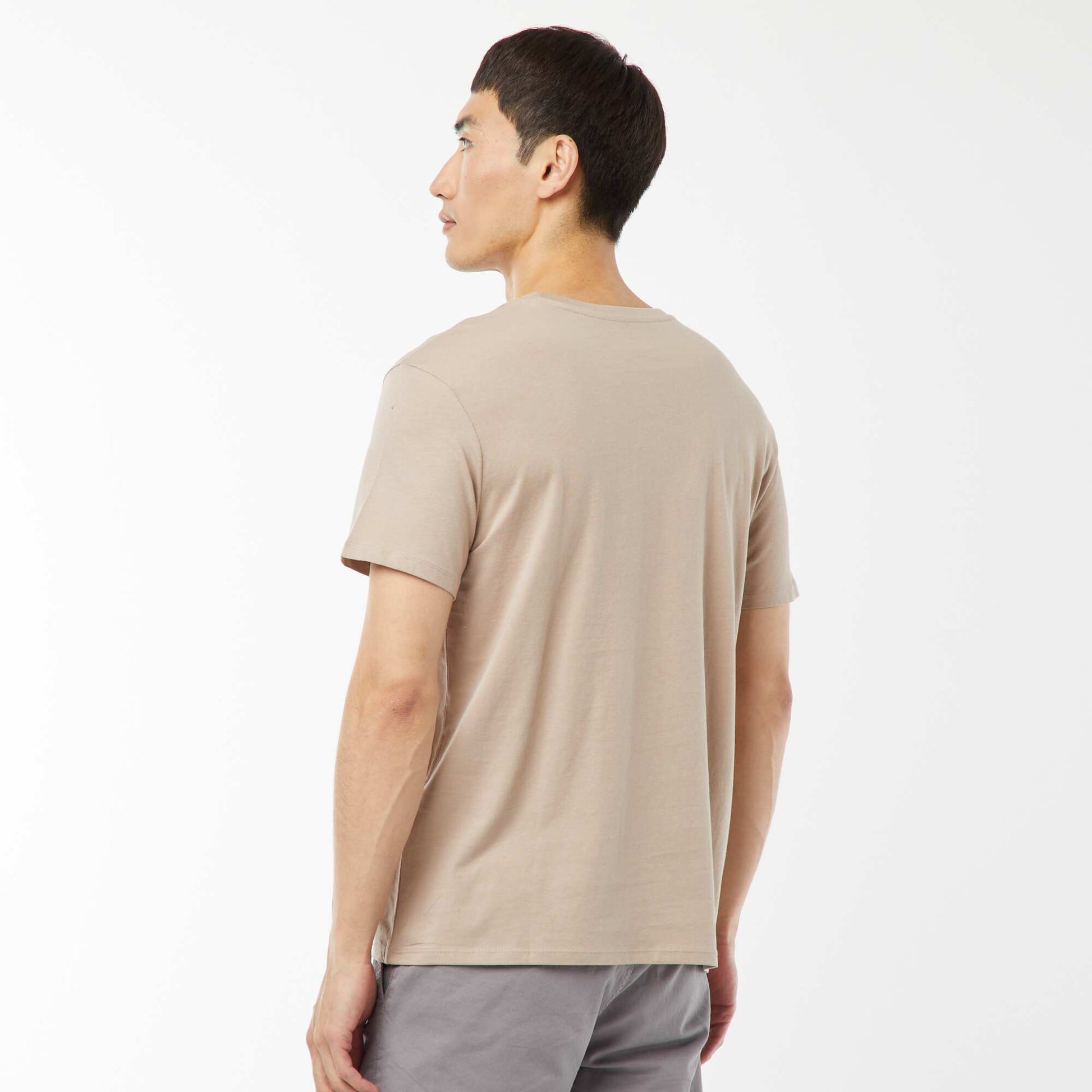 T-shirt droit en jersey uni BEIGE