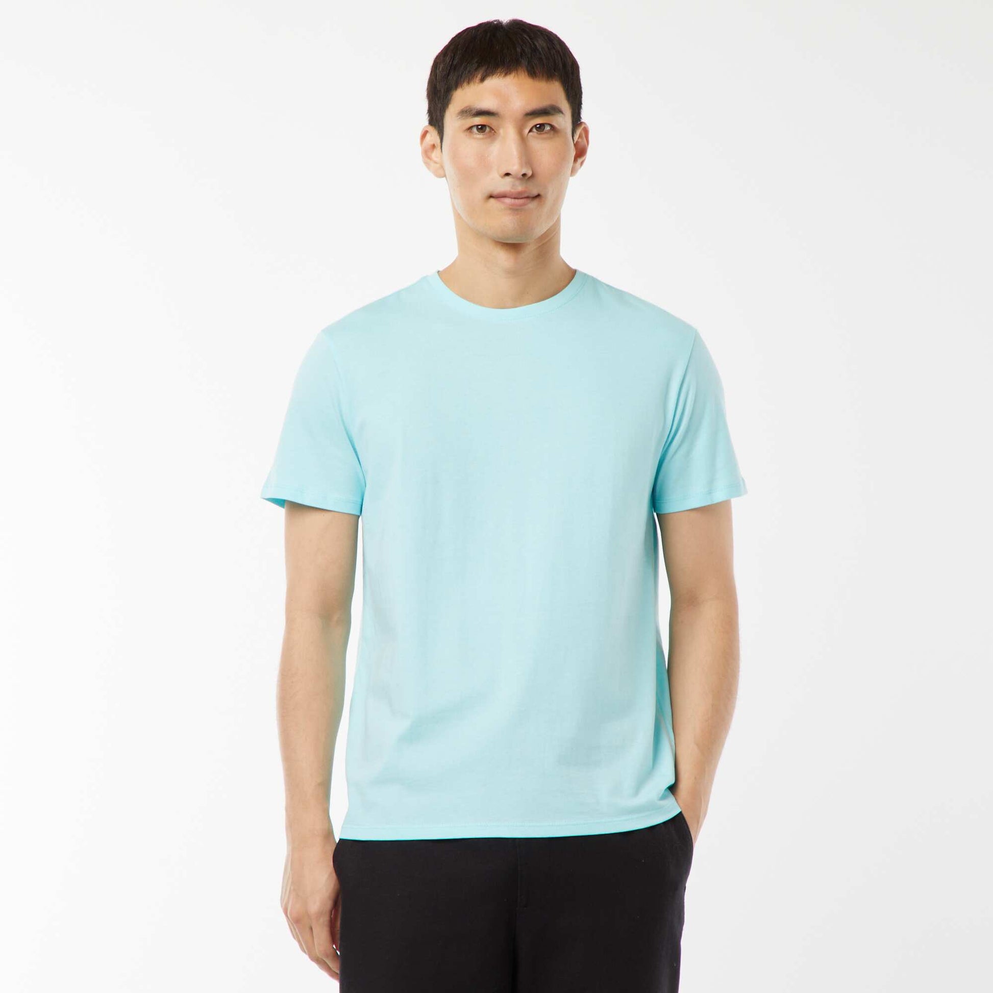 T-shirt droit en jersey uni BLEU TURQUOISE