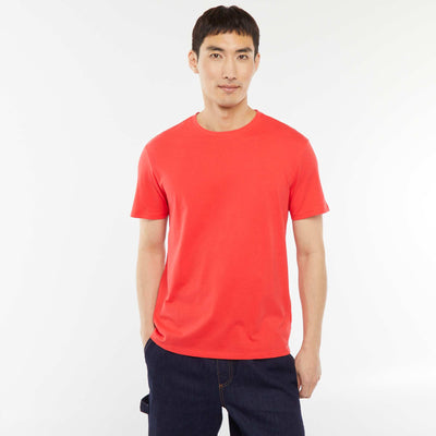 T-shirt droit en jersey uni ROUGE