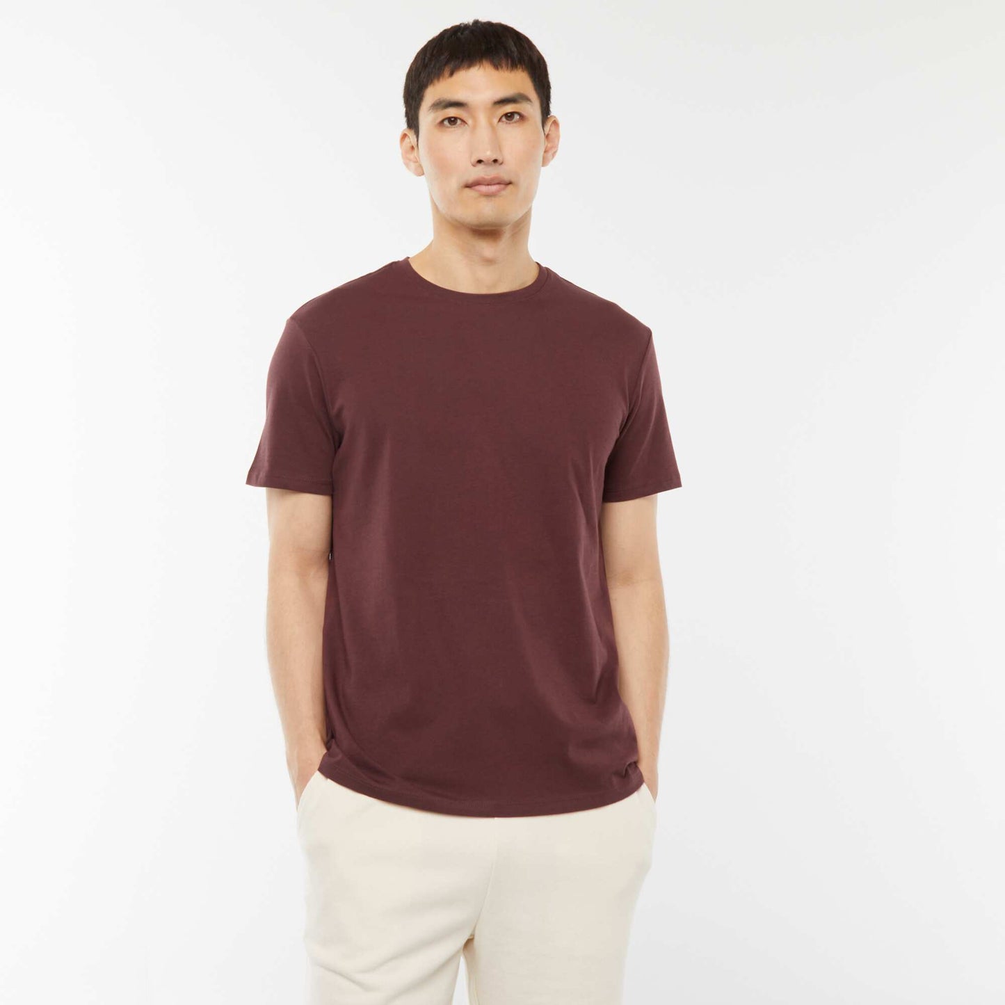 T-shirt droit en jersey uni PRUNE