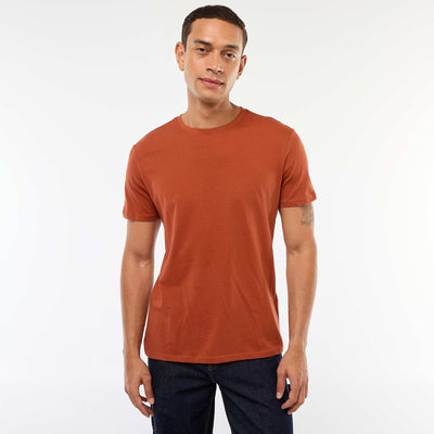 T-shirt droit en jersey uni MARRON