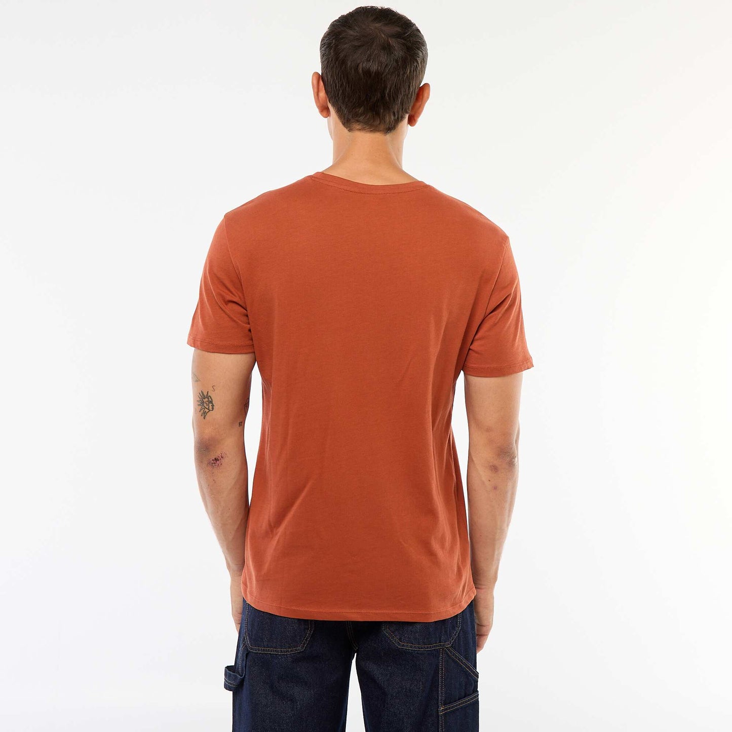 T-shirt droit en jersey uni MARRON