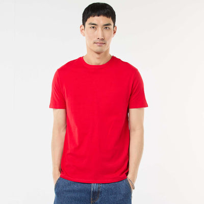 T-shirt droit en jersey uni ROUGE
