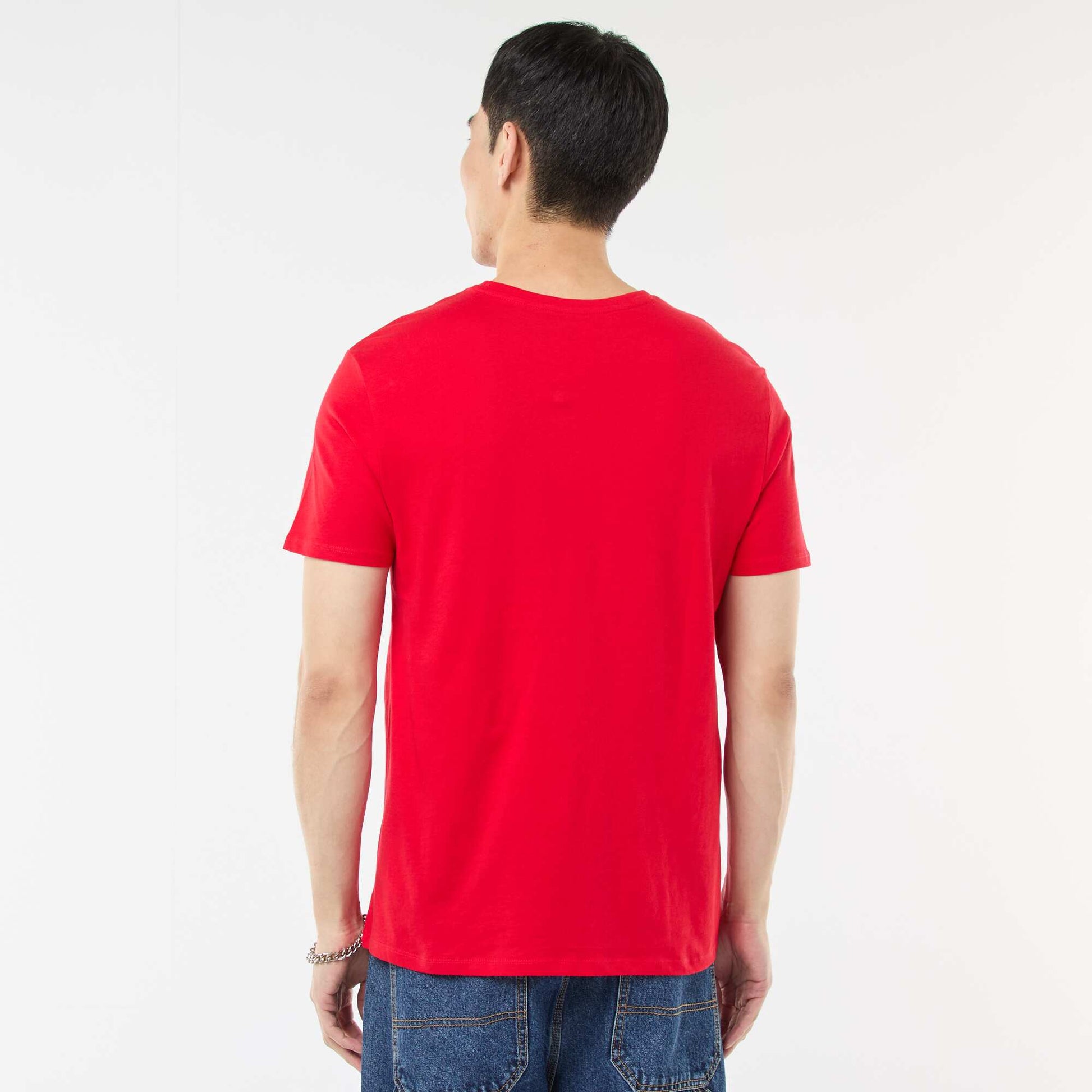 T-shirt droit en jersey uni ROUGE